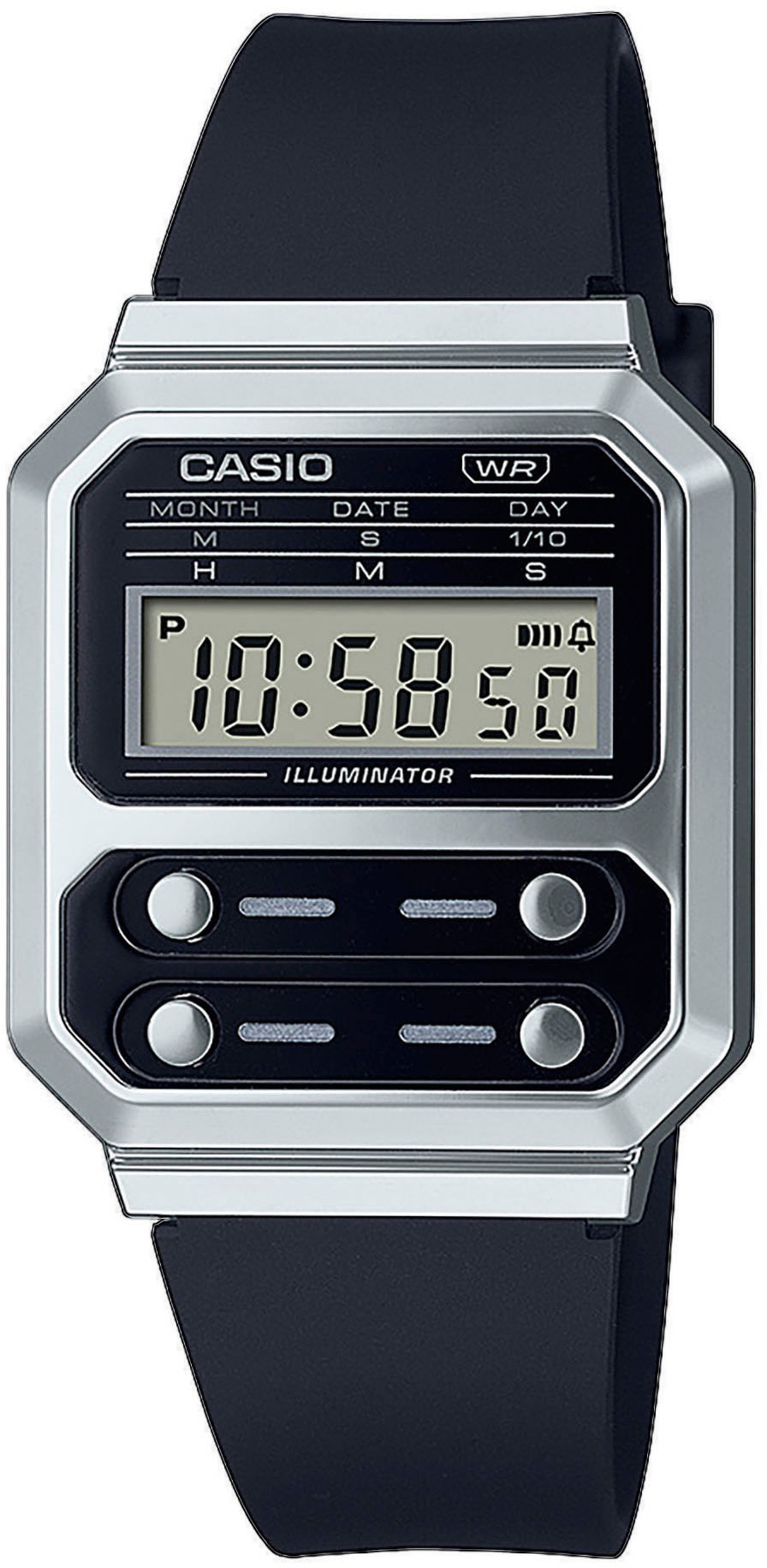 CASIO VINTAGE Chronograph »A100WEF-1AEF«, Quarzuhr, Armbanduhr, Damen, Herren, digital, retro, Stoppfunktion