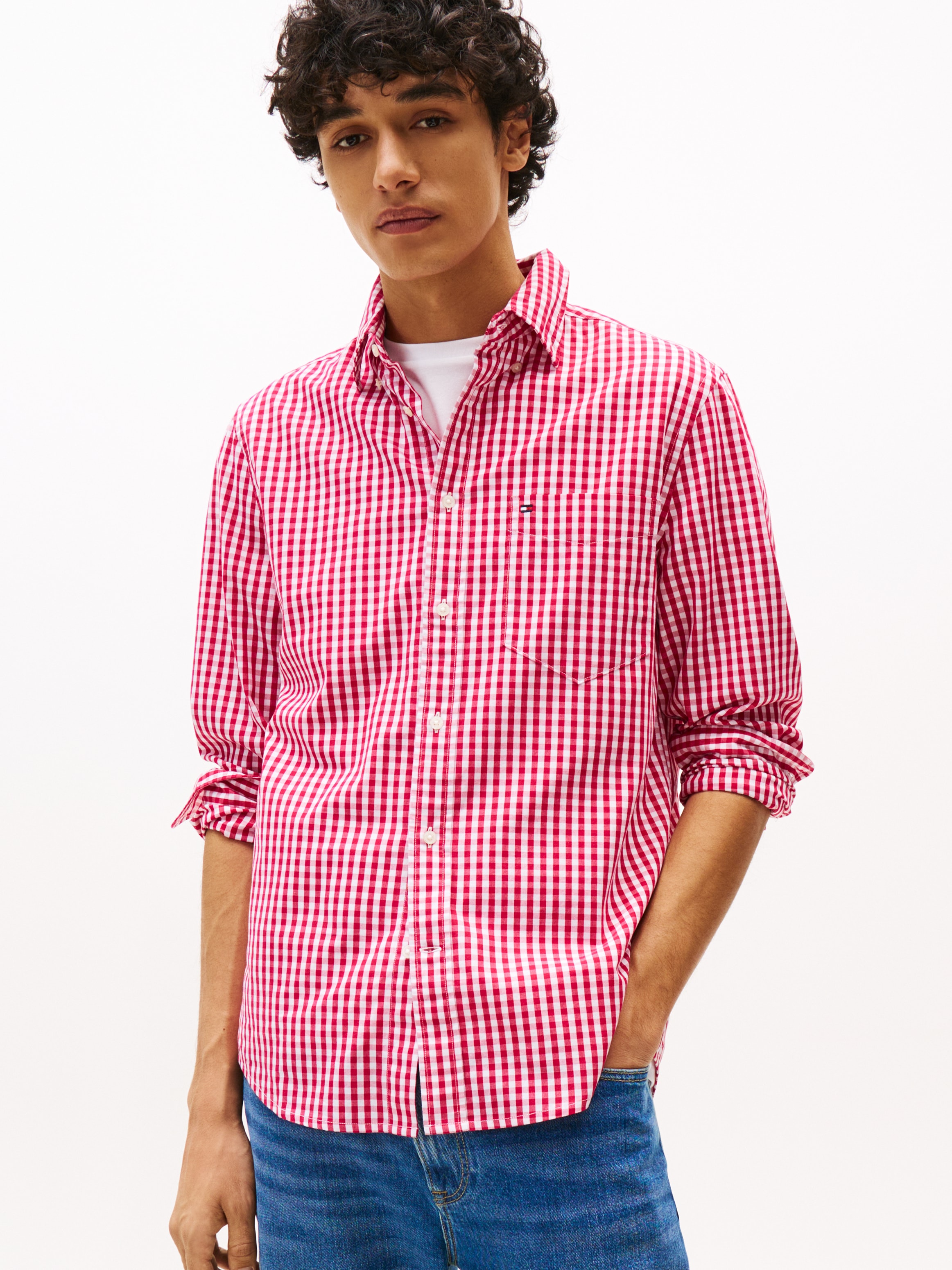 Tommy Hilfiger Langarmhemd "FLEX POPLIN GINGHAM SHIRT" günstig online kaufen
