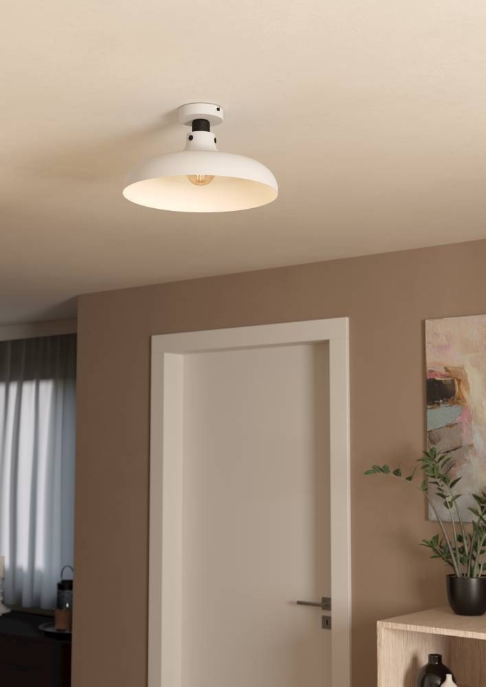 EGLO Deckenleuchte »MATLOCK«, 1 flammig, Leuchtmittel E27 | ohne Leuchtmittel, Deckenlampe, Metall in Grau und Schwarz, Flurlampe, E27, Ø 38 cm