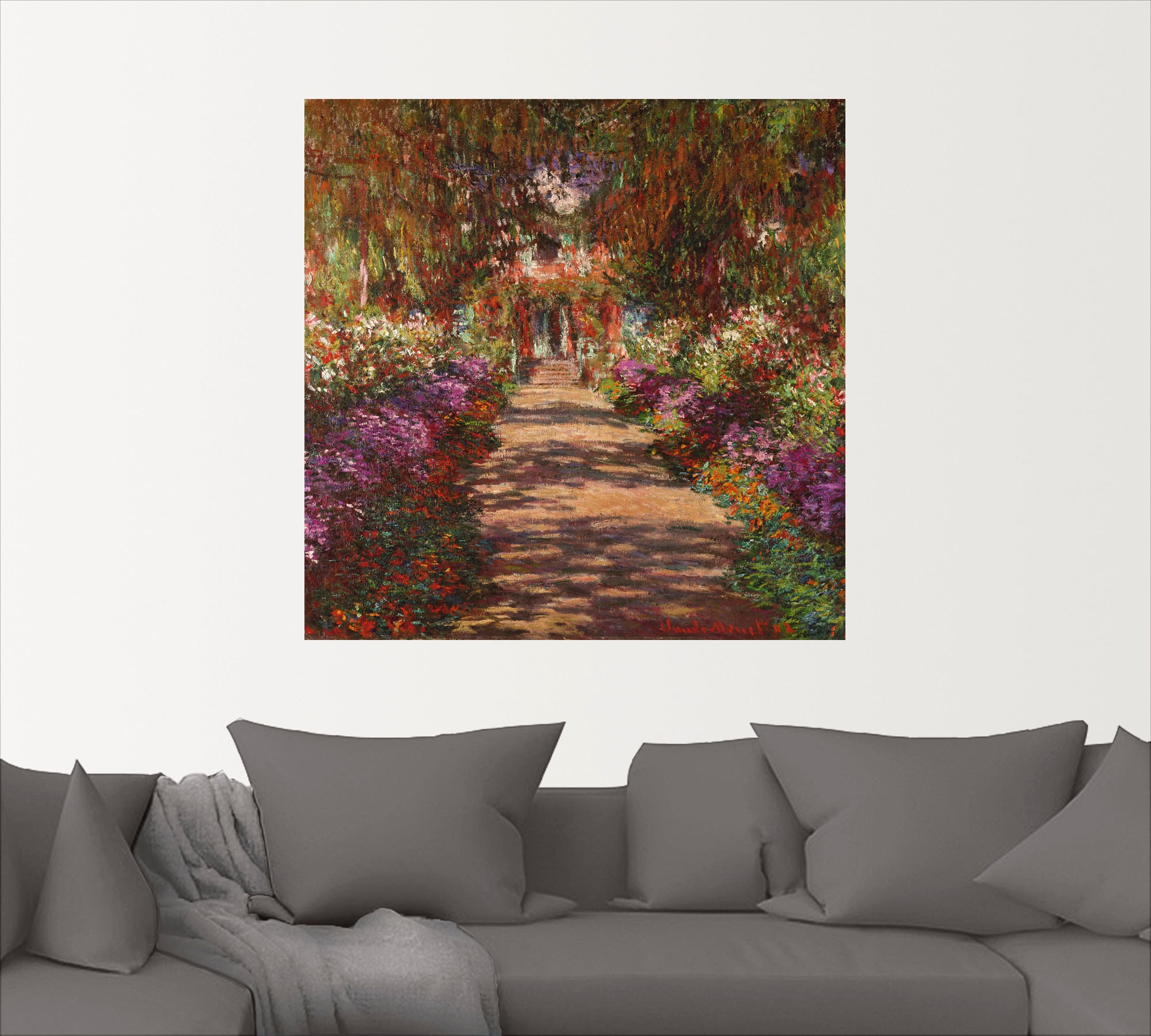 Artland Wandbild »Weg in Monets Garten in Giverny. 1902«, Garten, (1 St.), als Alubild, Outdoorbild, Leinwandbild, Poster, Wandaufkleber