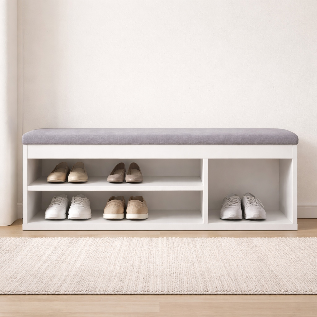 OTTO home Schuhbank "Schuchschrank 100, Schuhregal, Schuhtruhe, Schuhkommode, Sitzbank" Inkl. bequemem Sitzkissen mit Stauraum darunter