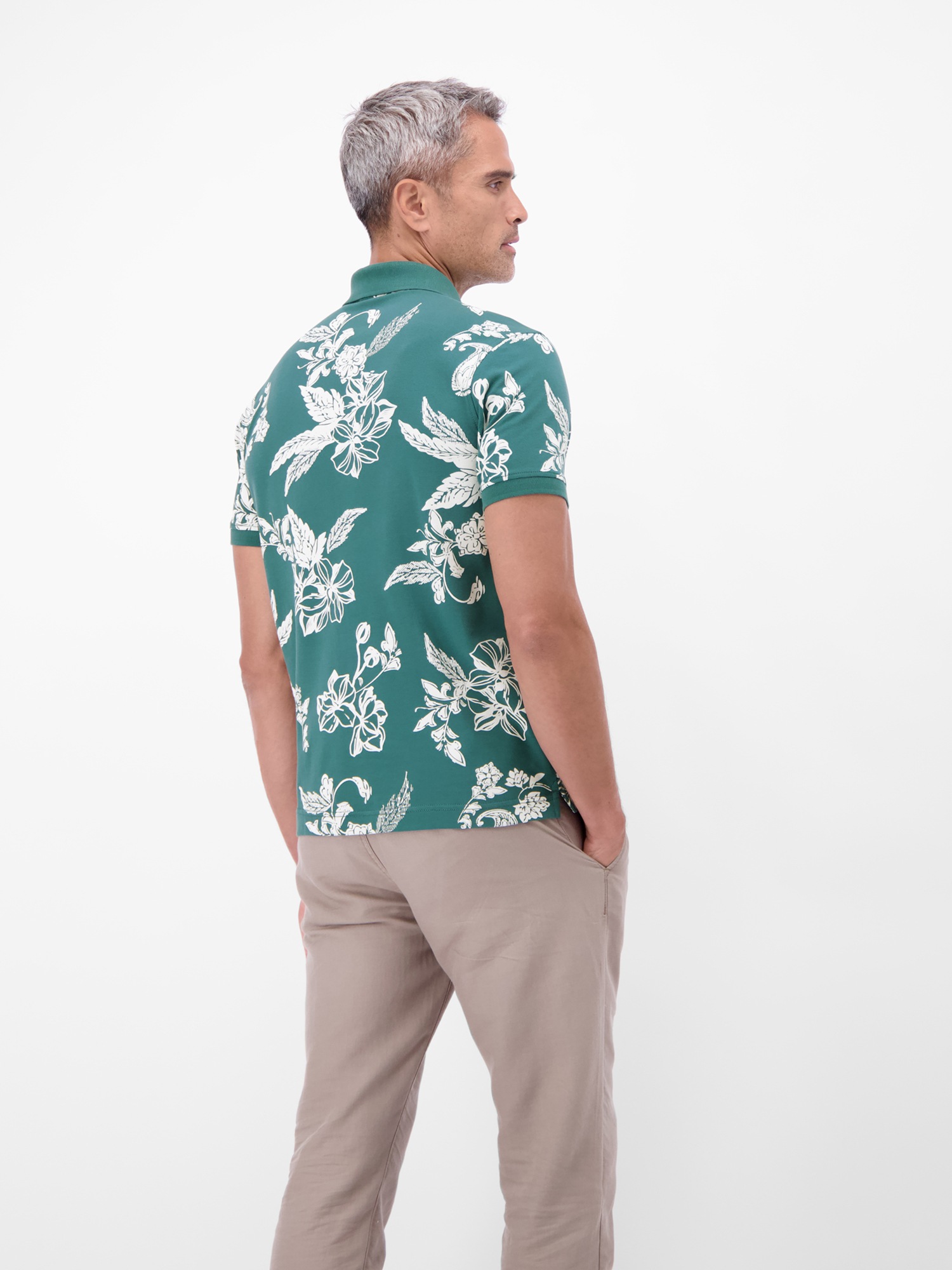 LERROS Poloshirt "Poloshirt mit floralem All-over-Print, 100 % Baumwolle" günstig online kaufen