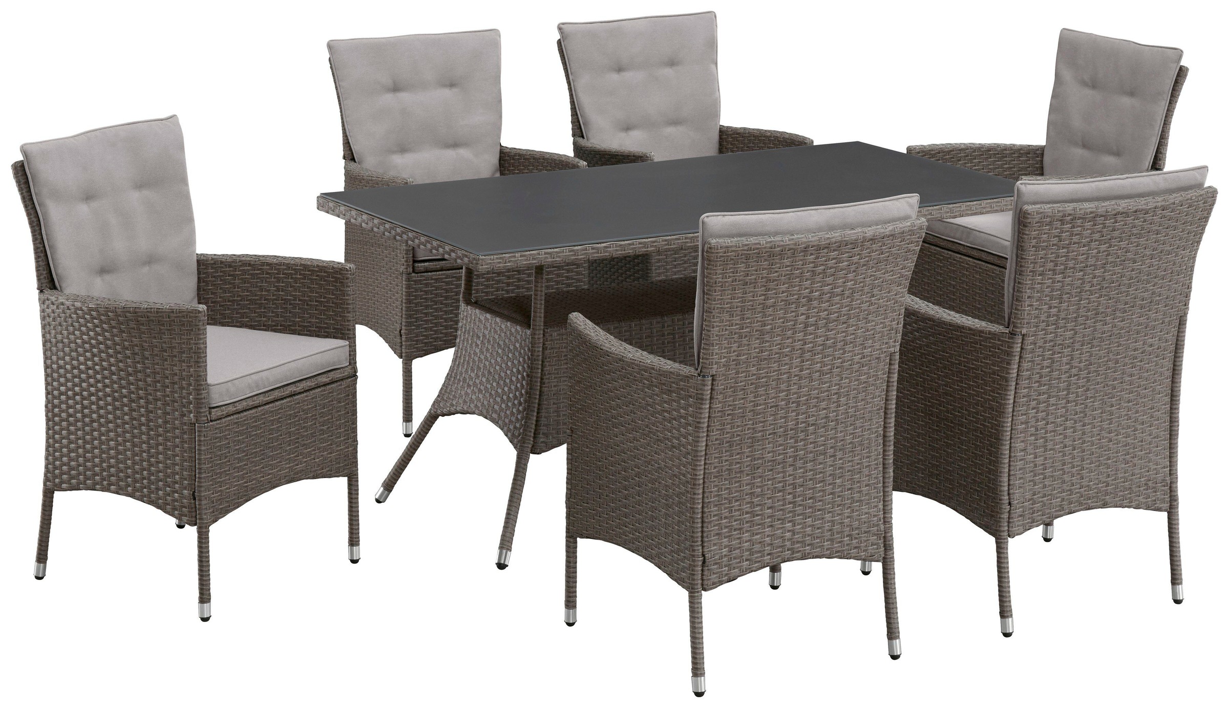 KONIFERA "Mailand" Set, 6x Sessel, 6x Sitzauflagen, 6x Rückenauflagen, 1x T günstig online kaufen