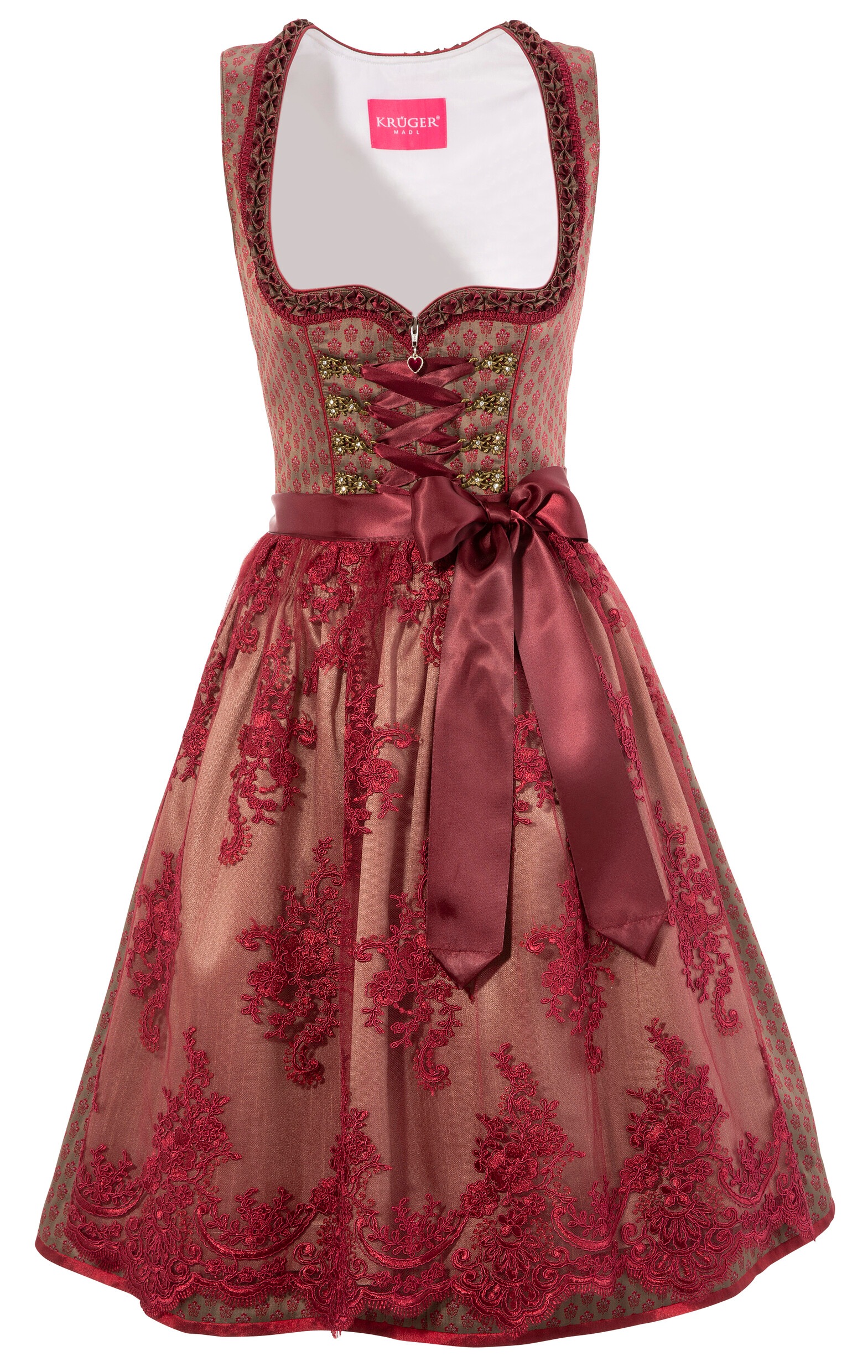 Krüger Madl Dirndl, (2 tlg.), Damen, midi mit Bänderschnürung kaufen