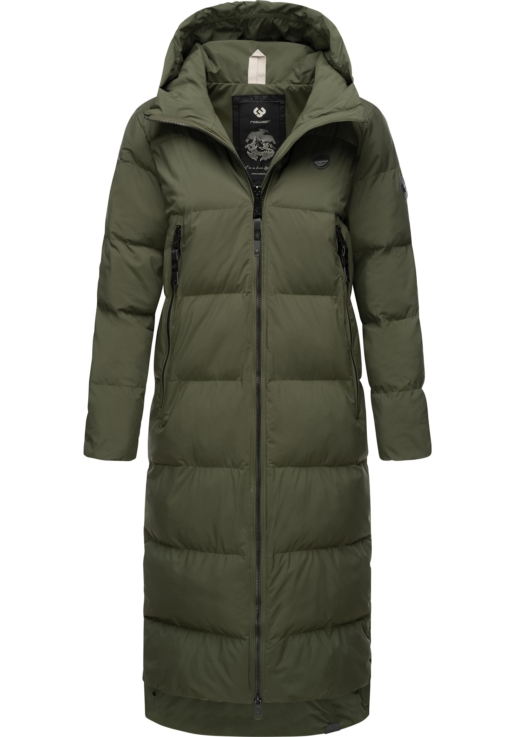 Ragwear Wintermantel »Patrise«, Extralanger Damen Winter Steppmantel mit Gehschlitzen