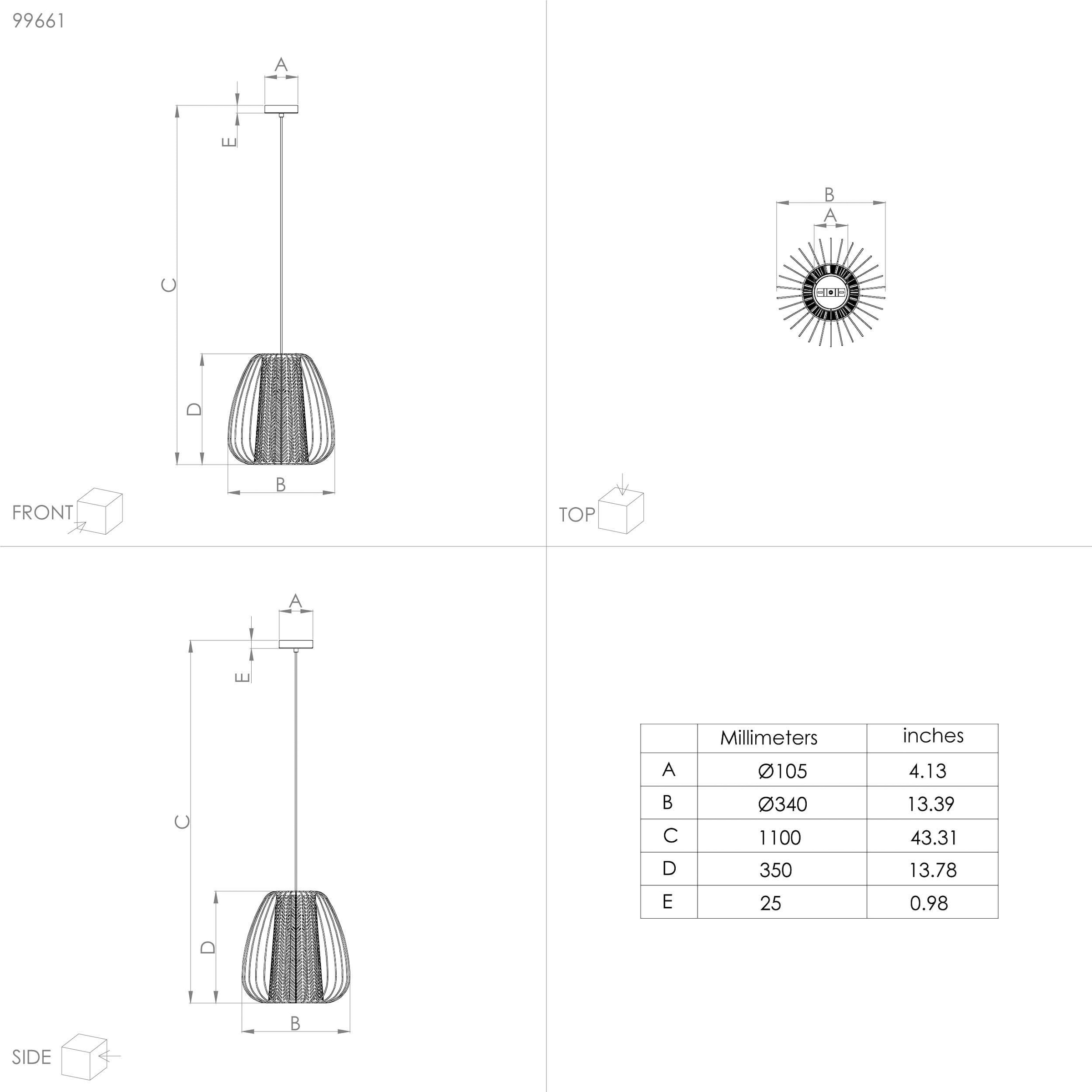 EGLO Hängeleuchte »CURASAO«, Hängeleuchte in schwarz aus Stahl - exkl. E27  - 40W | BAUR