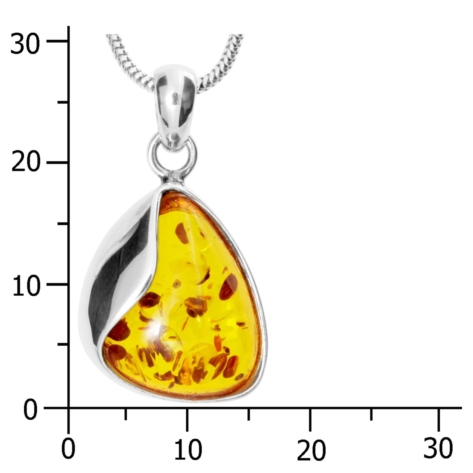 OSTSEE-SCHMUCK Kette mit Anhänger »- Jeska 28 mm - Silber 925/000 - Bernstein«