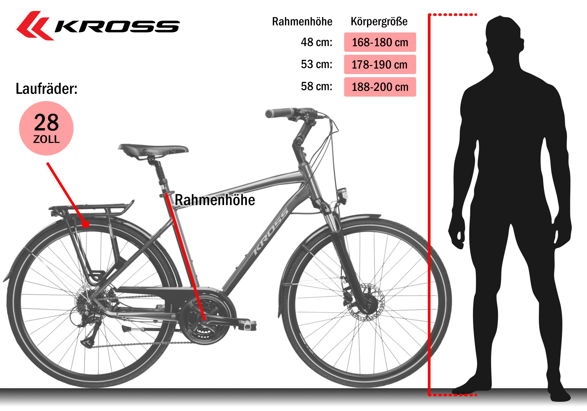 Kross Trekkingrad »Trans 4.0 grau 24 Gänge« 24 Gang Shimano ACERA M3020 Schaltwerk Kettenschaltung