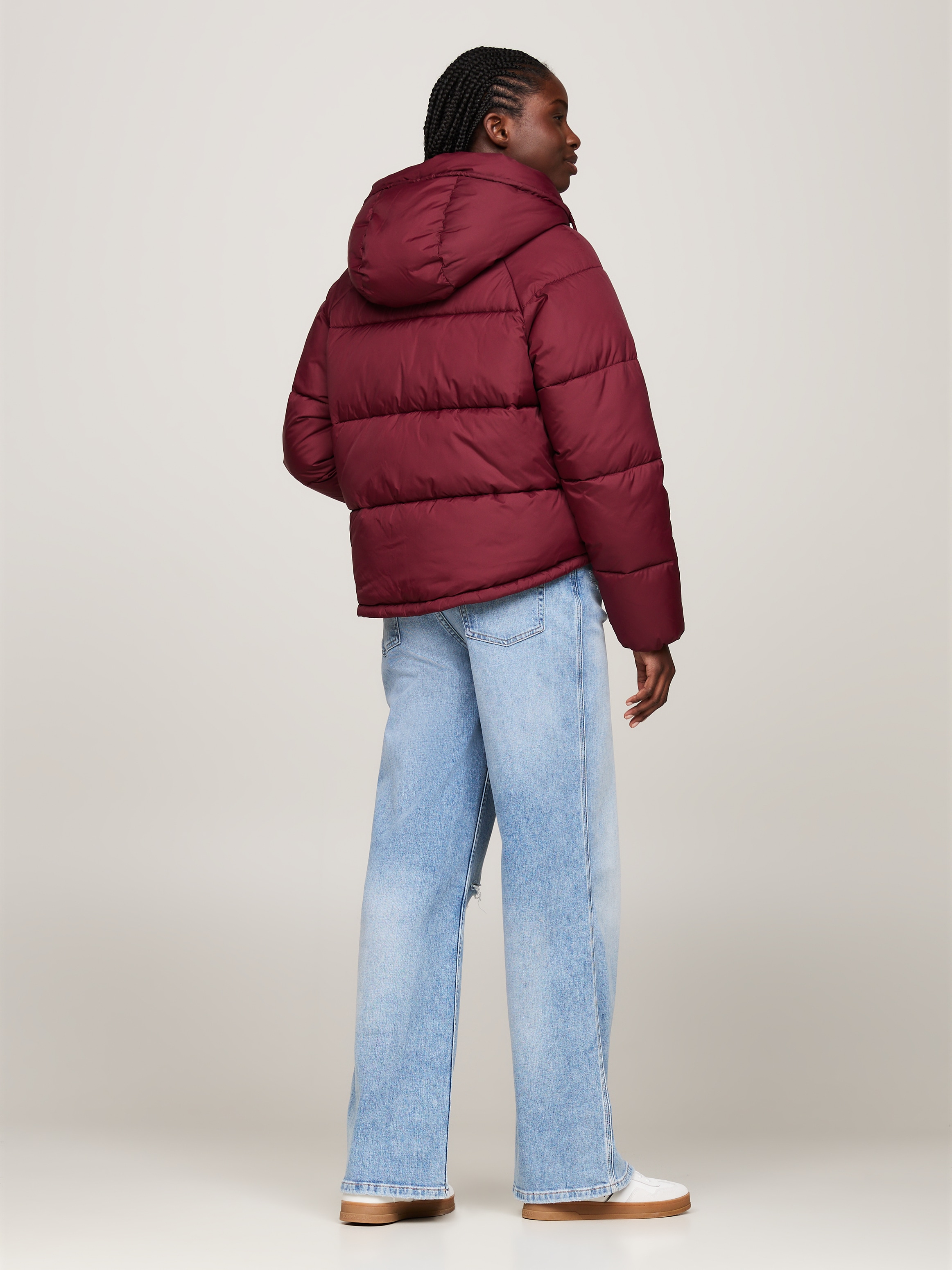 Tommy Jeans Curve Steppjacke »JW ASPEN PUFFER EXT«, mit Kapuze, mit hochschließendem Kragen, Kapuze, Leistentaschen