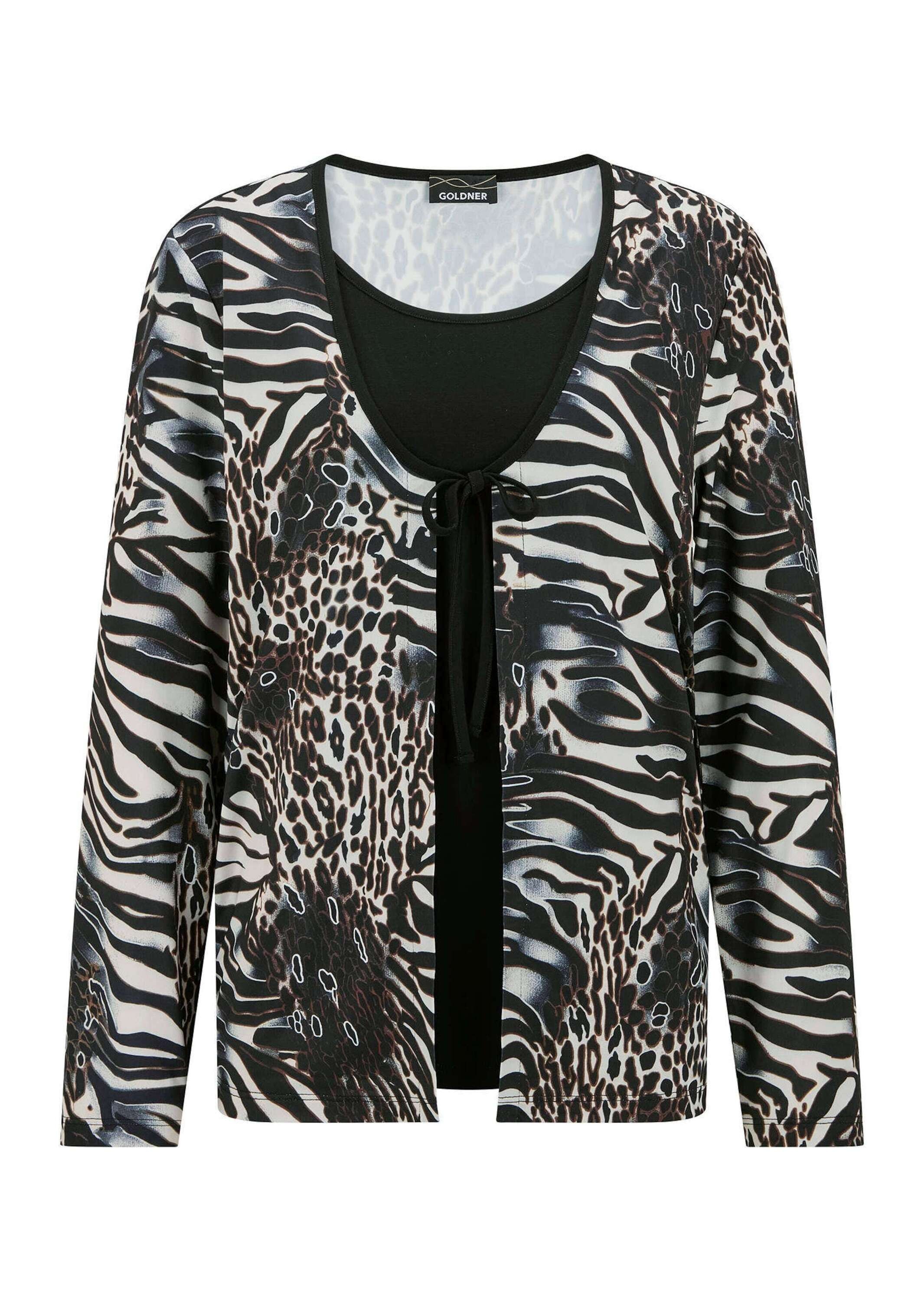 GOLDNER Langarmshirt "2-in-1-Shirt mit Animal Print" Shirt in Setoptik aus stretchbequemen Jersey