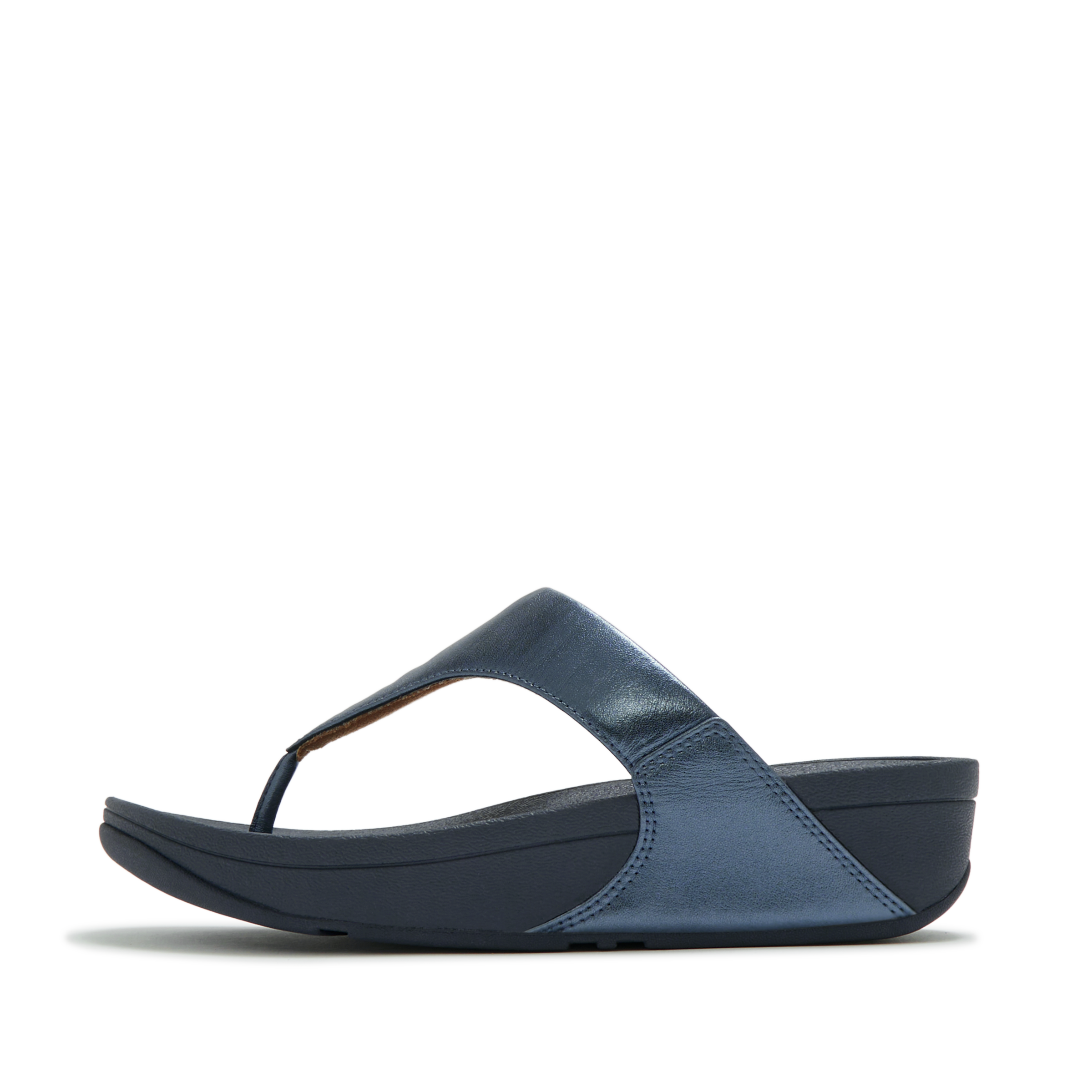 Fitflop Dianette "LULU LEATHER TOEPOST" Zehentrenner, Pool Slides, Pantolette, Badeschuh mit Keilabsatz