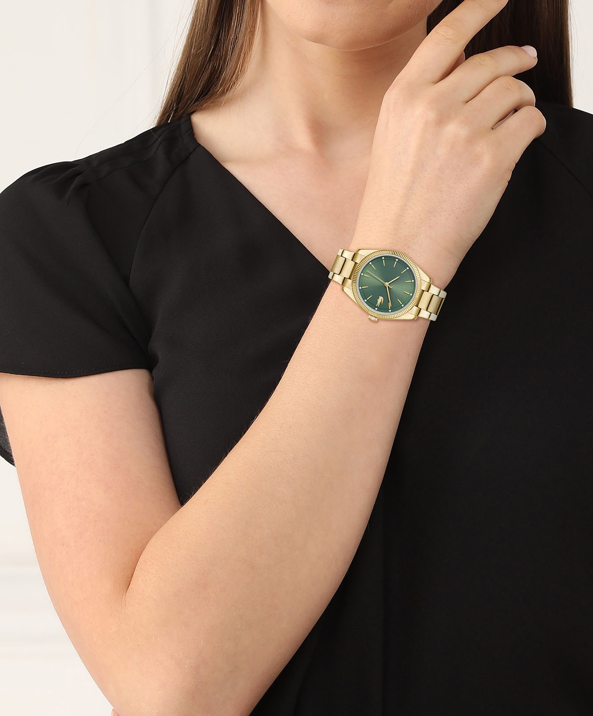 Lacoste Quarzuhr »CAPUCINE«, Armbanduhr, Damenuhr, analog, Glaskristalle, Edelstahlarmband