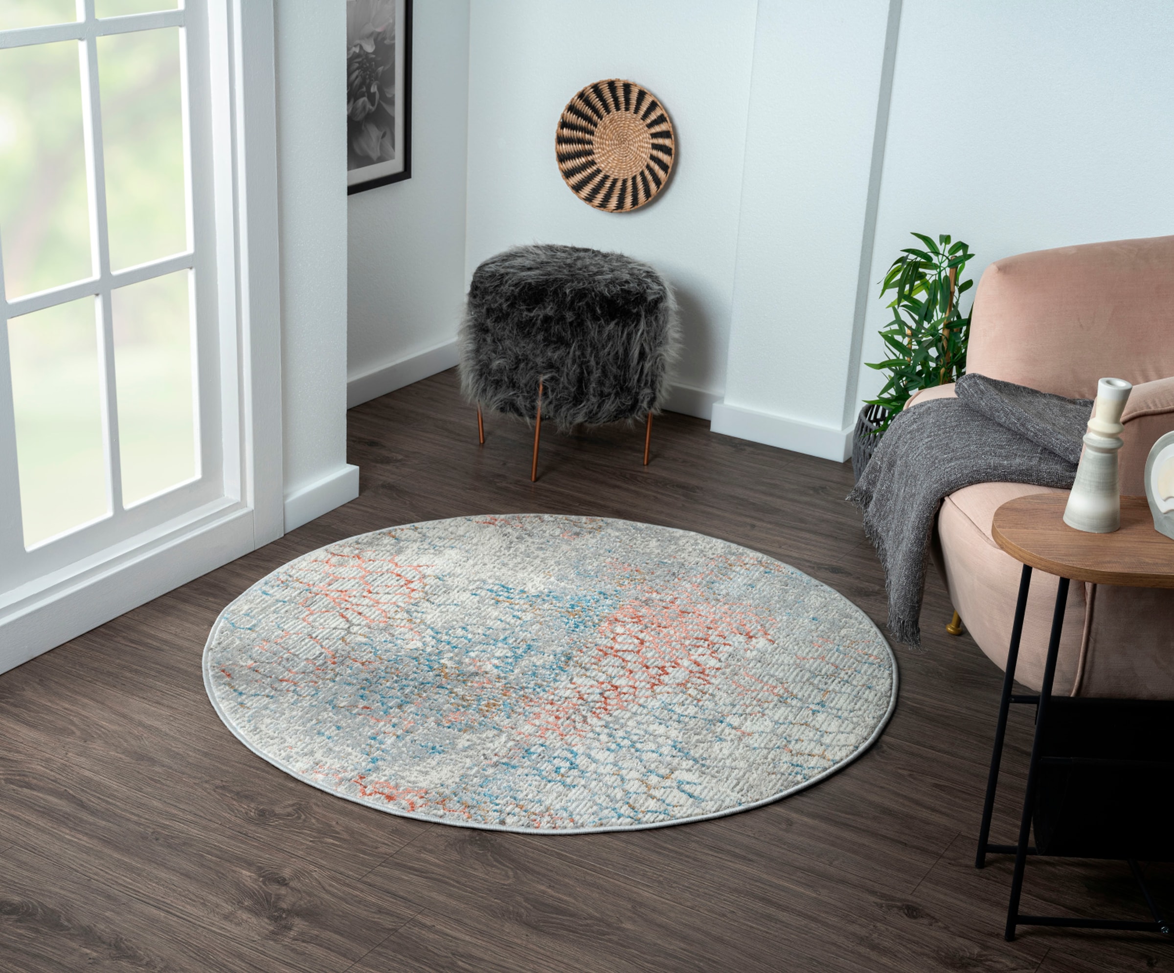 Myflair Möbel & Accessoires Teppich "My Roots" rund 8 mm Höhe Kurzflor, Ret günstig online kaufen