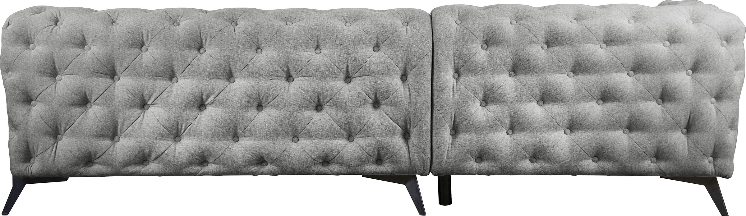 Leonique Chesterfield-Sofa »Amaury L-Form«, moderne Chersterfield-Optik, Breite 262 cm, Fußfarbe wählbar