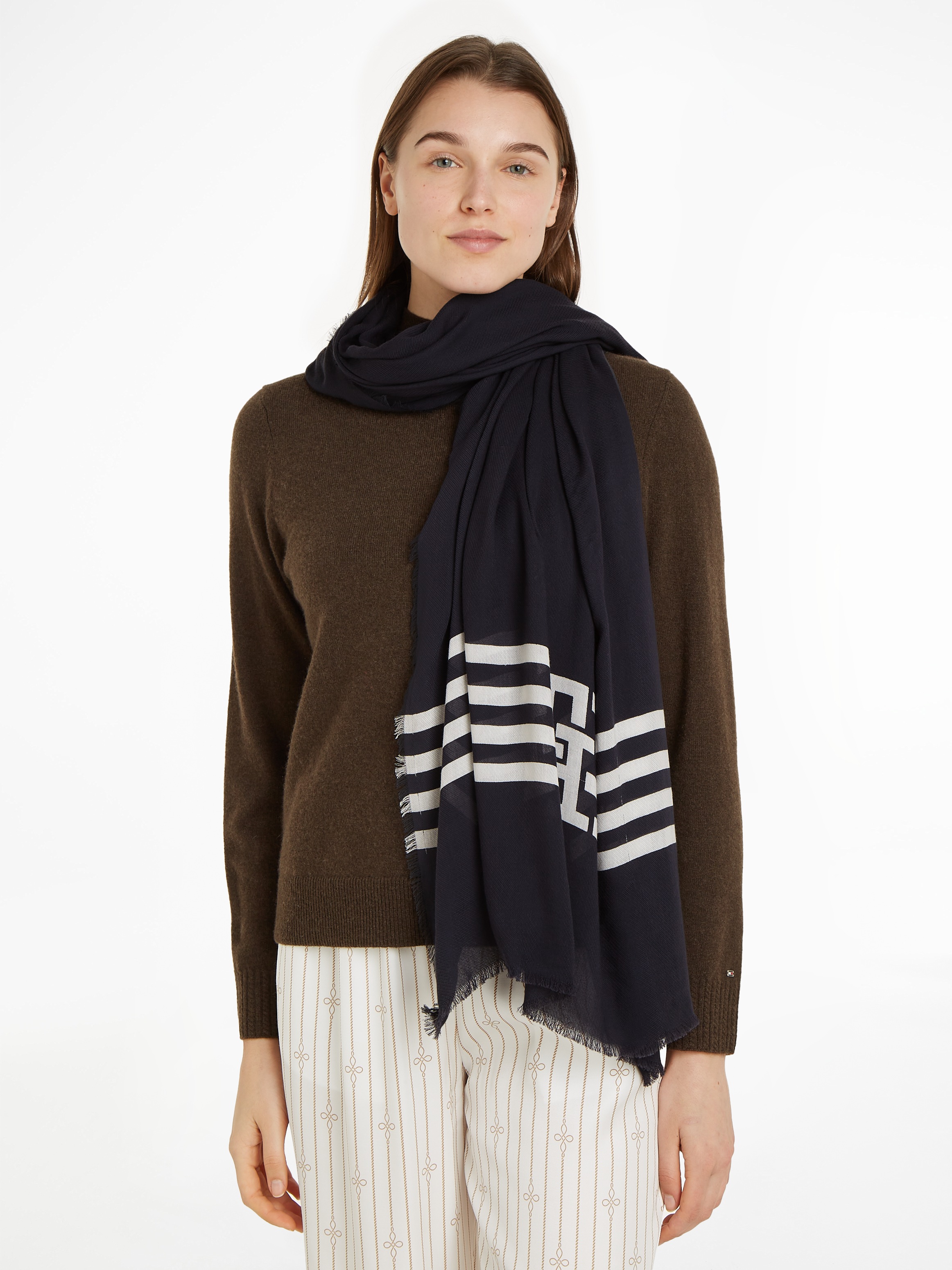 Tommy Hilfiger Schal "TH NAVAL SCARF", mit Logoprägung günstig online kaufen