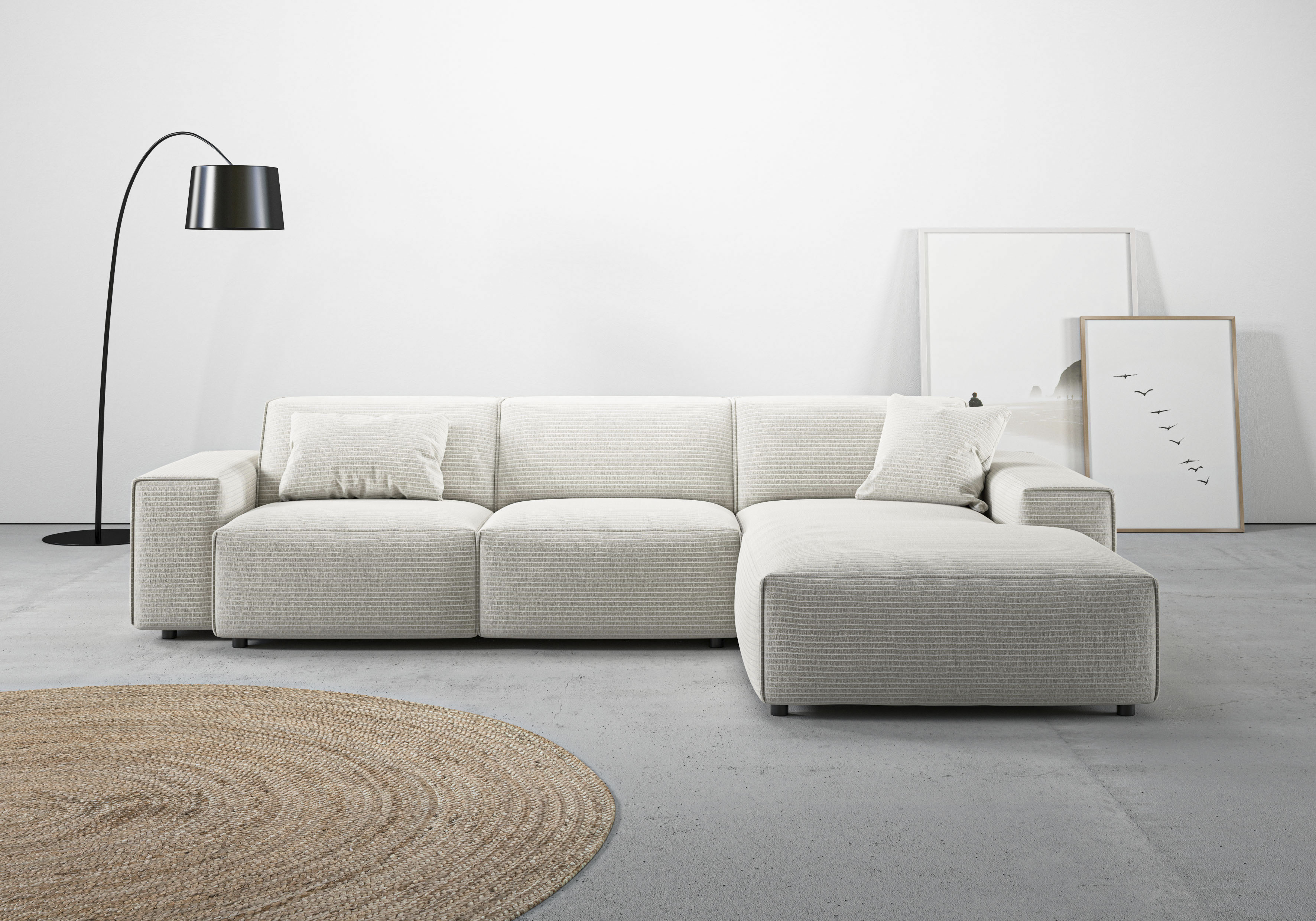 Home affaire Ecksofa "Glimminge auch in Breitcord, Feincord, Bouclé + Easy care-Bezug" L-Form, Breite 294, Zierkissen
