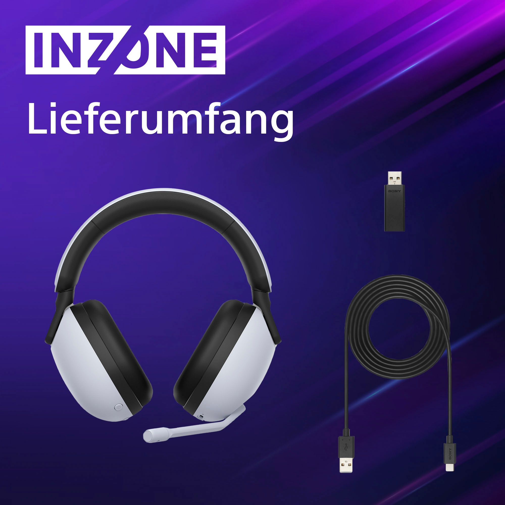 Sony Gaming-Headset »INZONE H9«, Bluetooth-Wireless, Active Noise Cancelling (ANC)-LED Ladestandsanzeige-Quick Attention Modus