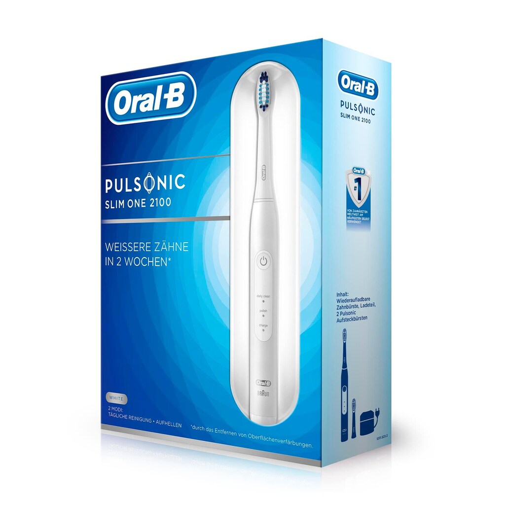 Oral B Schallzahnbürste »Pulsonic Slim 2100«, 2 St. Aufsteckbürsten