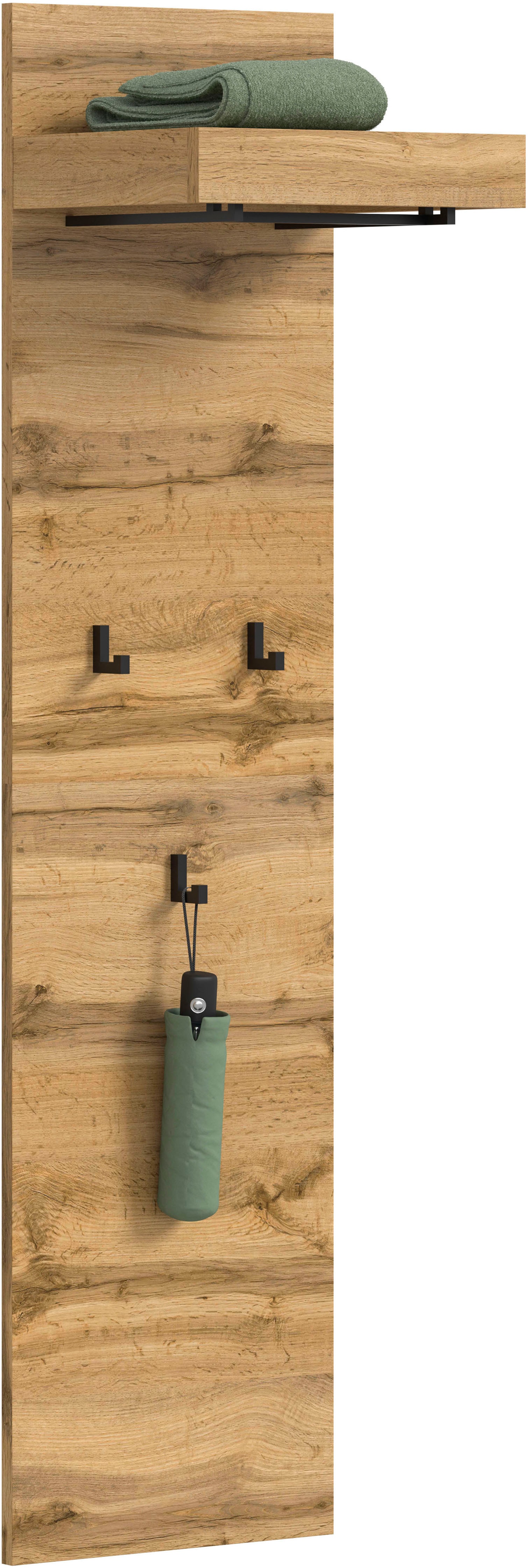 OTTO home Garderobenpaneel "MAMBO II, Höhe 150cm, 1 Kleiderstange & Hutablage, 3 Haken" individuell mit weiteren Artikeln der Serie MAMBO kombinierbar, 1 Stk. tlg. Paneel, Garderobe, Flur, Diele, Hakenleiste, Flurgarderobe