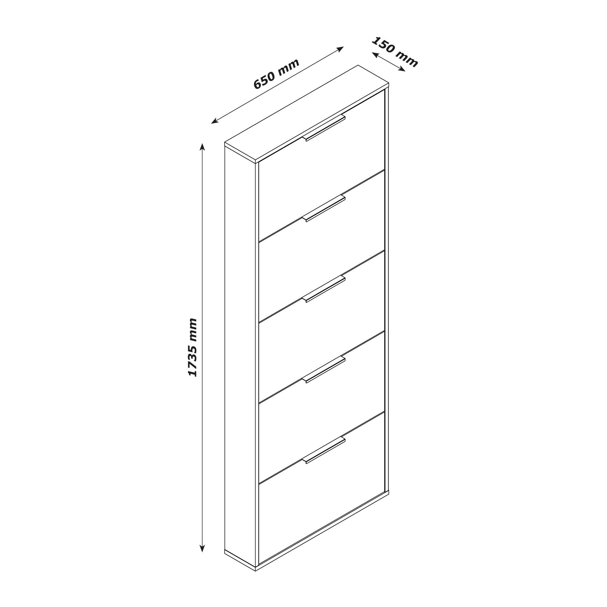 Composad Schuhschrank »Espresso,Schuhschrank, Schuhkipper, mit Klappen«, (1 St.), mit 5 Klappen, schmal
