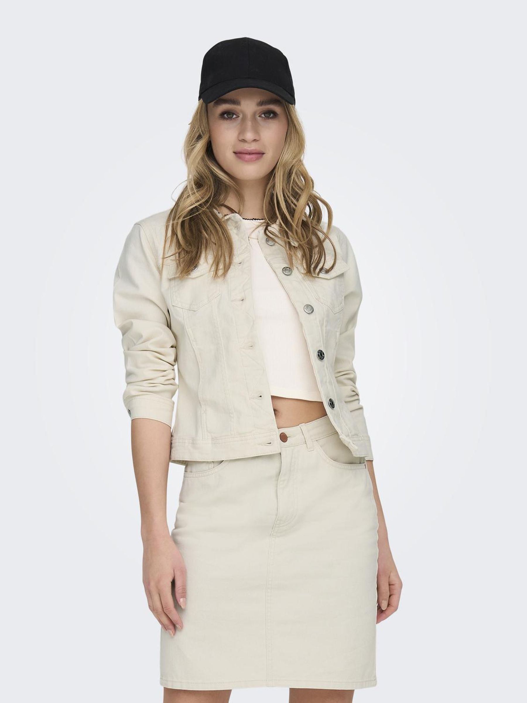 ONLY Jeansjacke "ONLWONDER – Jeansjacke mit Teilungsnähten und Stretch" seh günstig online kaufen