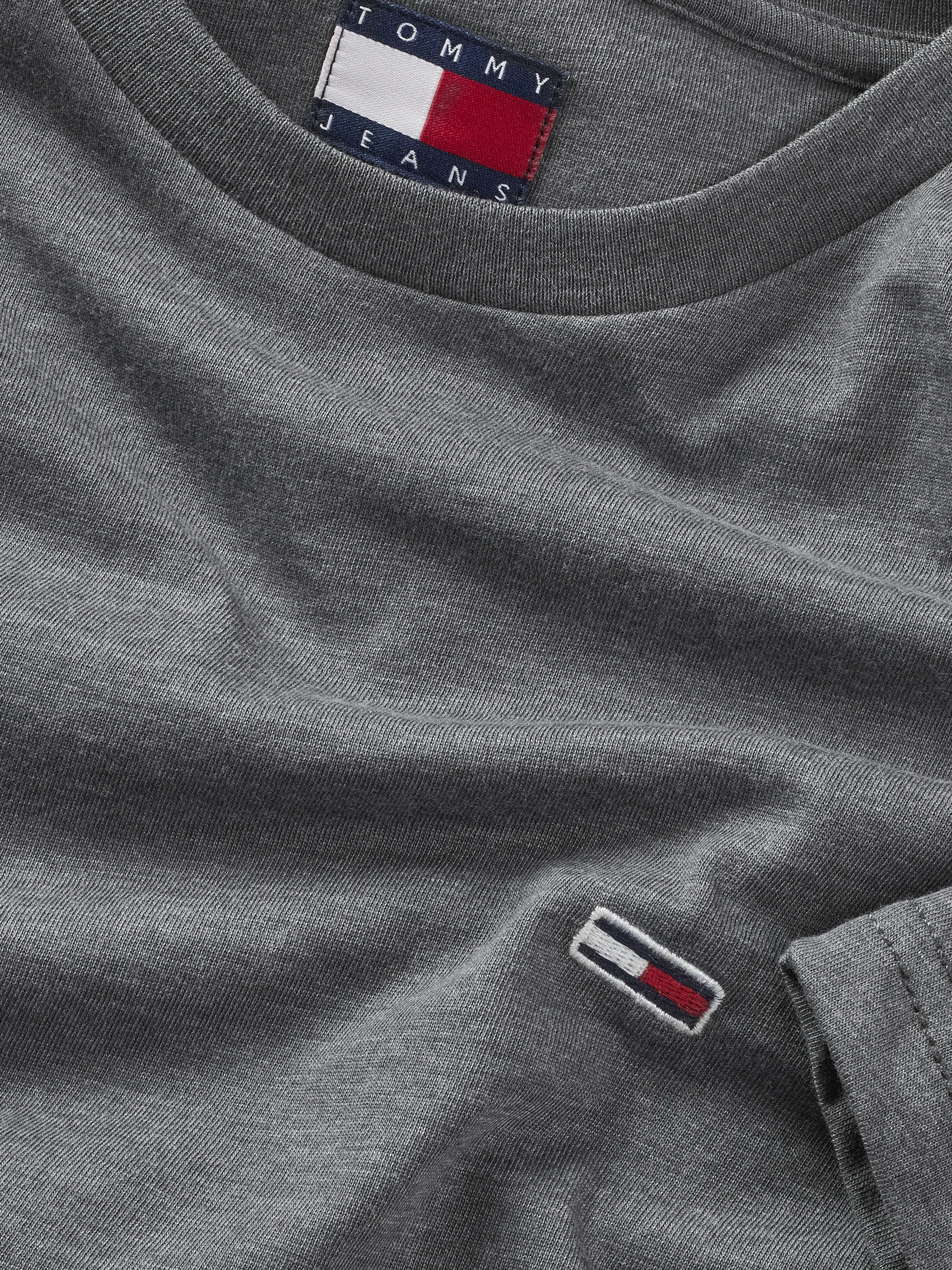 Tommy Jeans T-Shirt »TJM XSLIM JASPE HTR TEE EXT«, Mit Rundhalsausschnitt