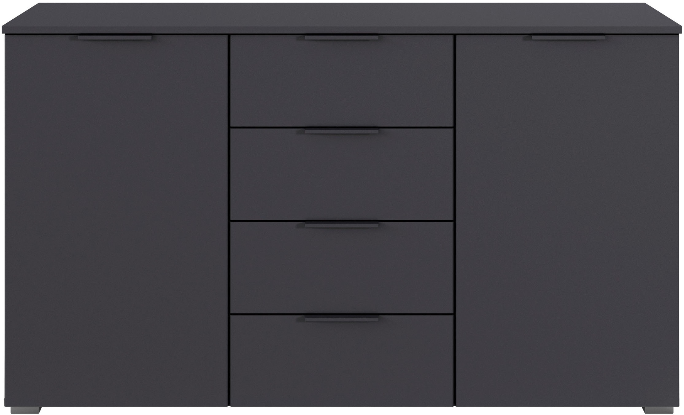 rauch Kombikommode »Sideboard Schubladenkommode AGORDO mit Dekor- oder Hochglanzfront«, (in zwei Griff-Farben, Breite 120 cm), vier große Schubladen, mit insgesamt 4 Einlegeböden MADE IN GERMANY