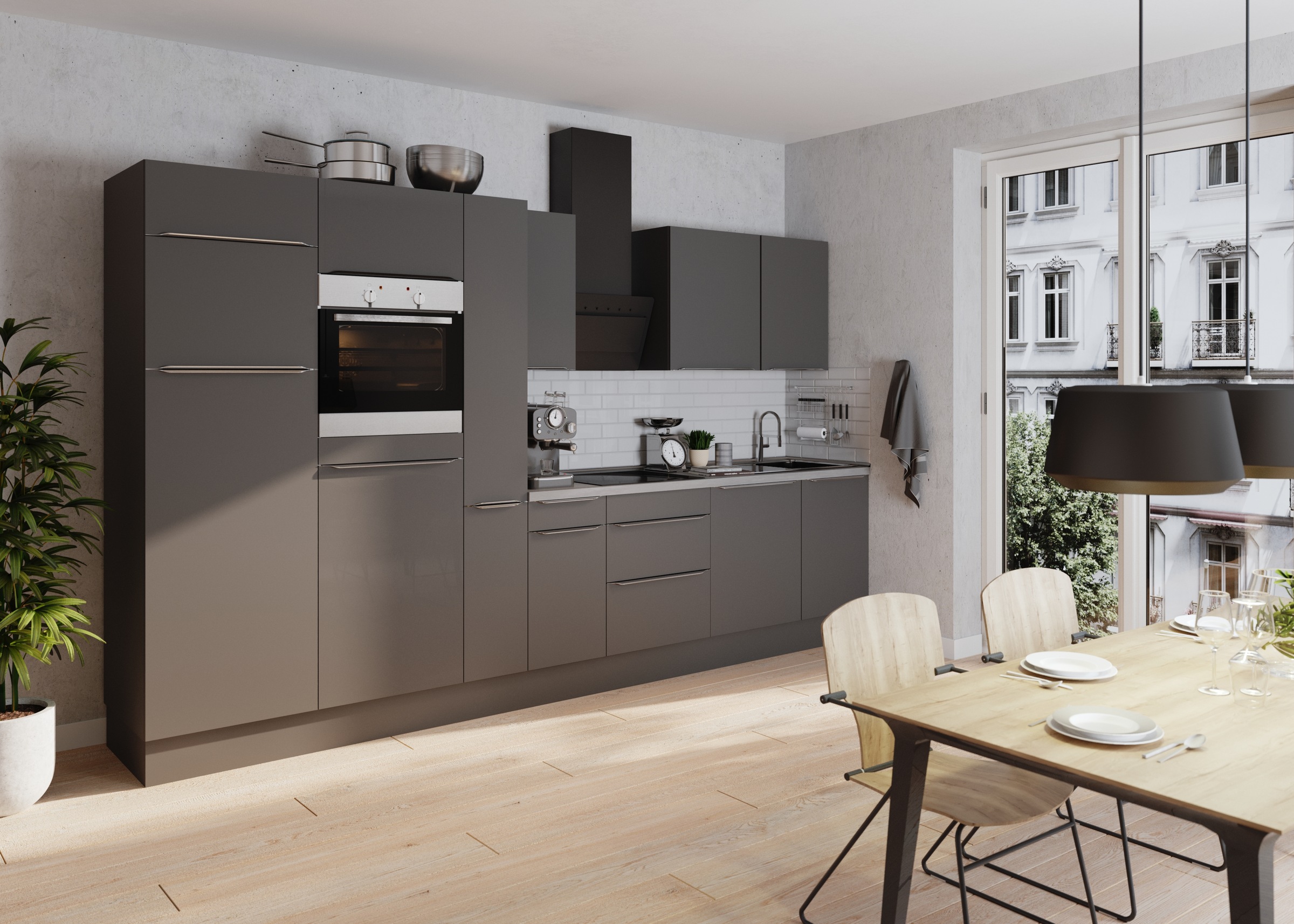 KOCHSTATION Küchenzeile "KS-Aken" Breite 360 cm, wahlweise mit E-Geräten, m günstig online kaufen