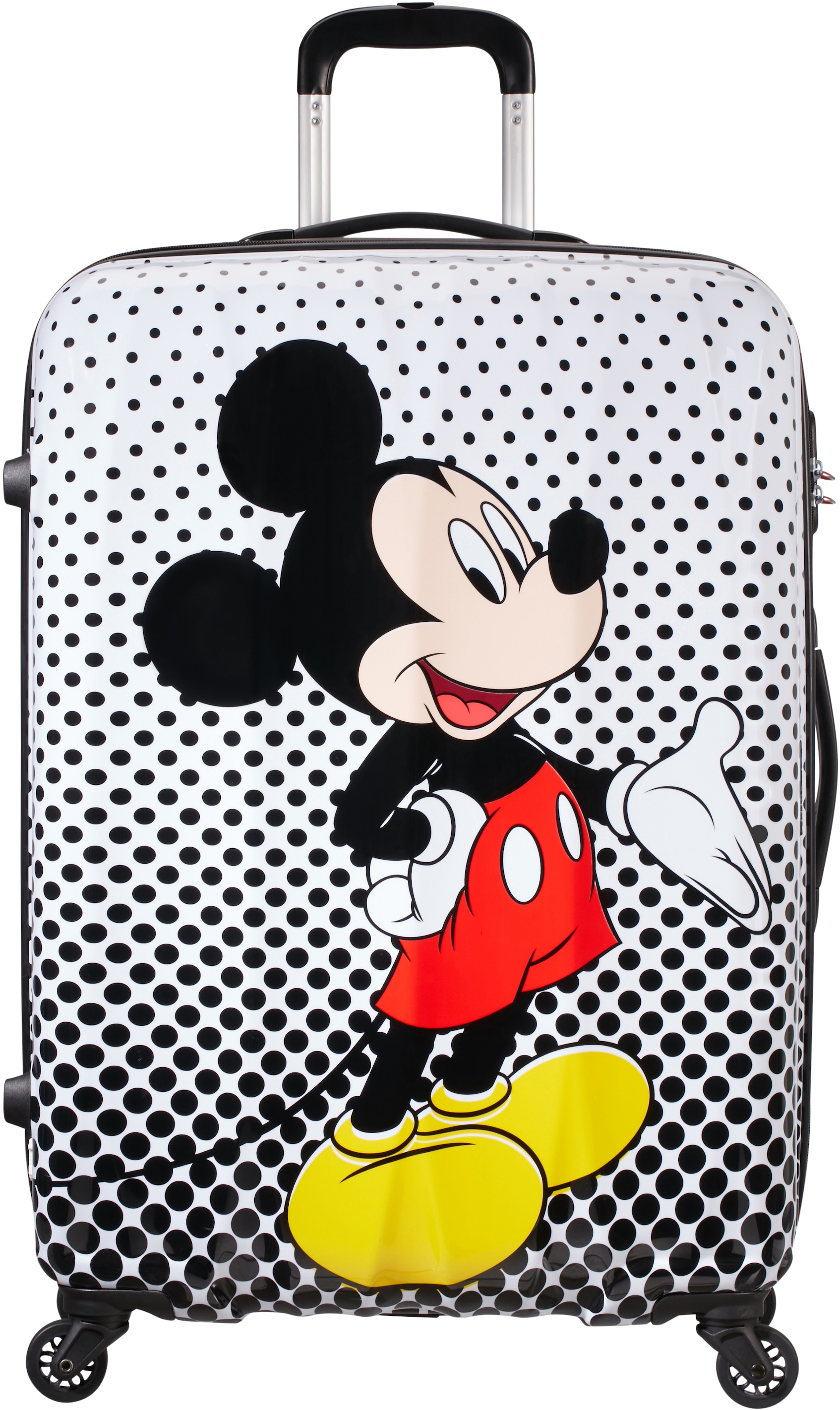 American Tourister Hartschalen-Trolley "Disney Legends, Mickey Mouse Polka Dots, 75 cm", 4 St. Rollen, Kinderreisekoffer