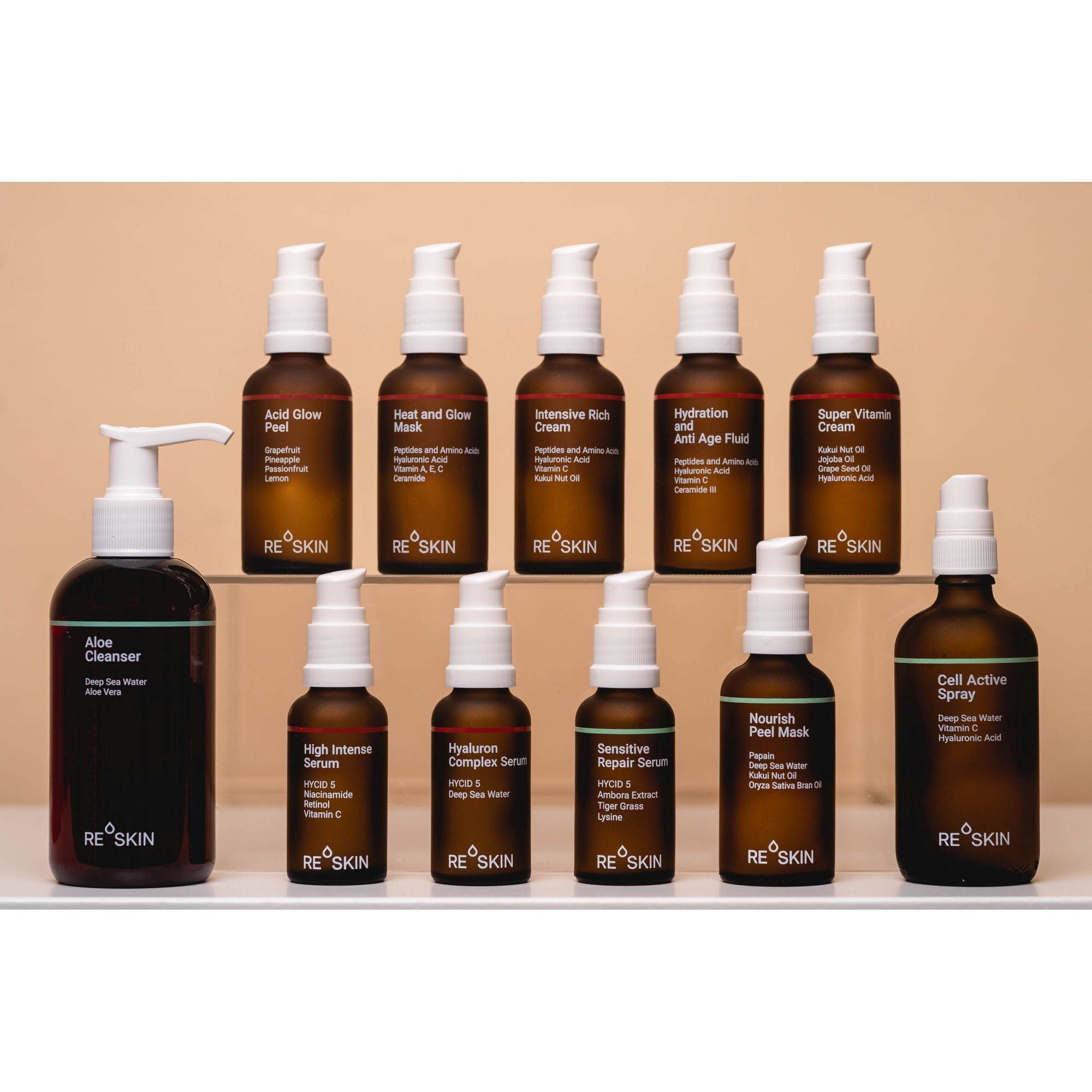 Re-Skin Gesichtslotion »Set: Glow at Home Set: Acid Glow Peel & Heat and Glow Mask«, (2 tlg.)