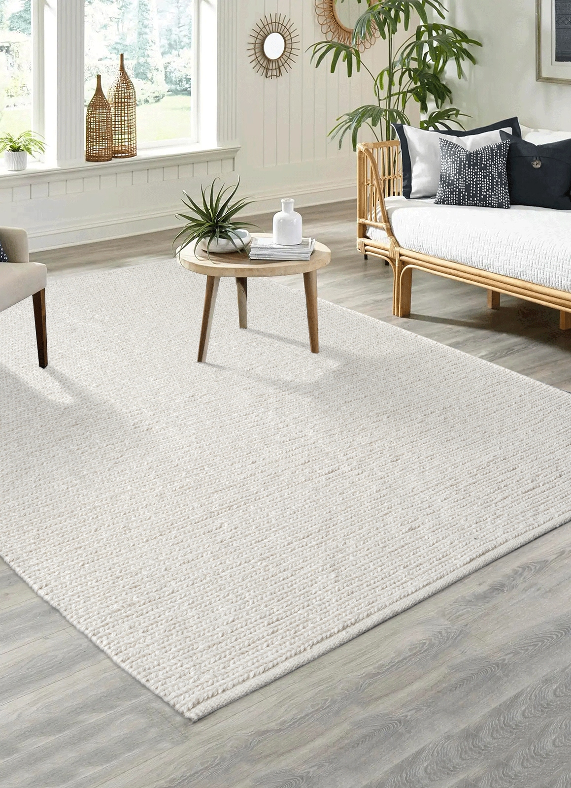 the carpet Teppich »Premium Wool«, rechteckig, Wool Handweb-Teppich Naturfaser Wollteppich