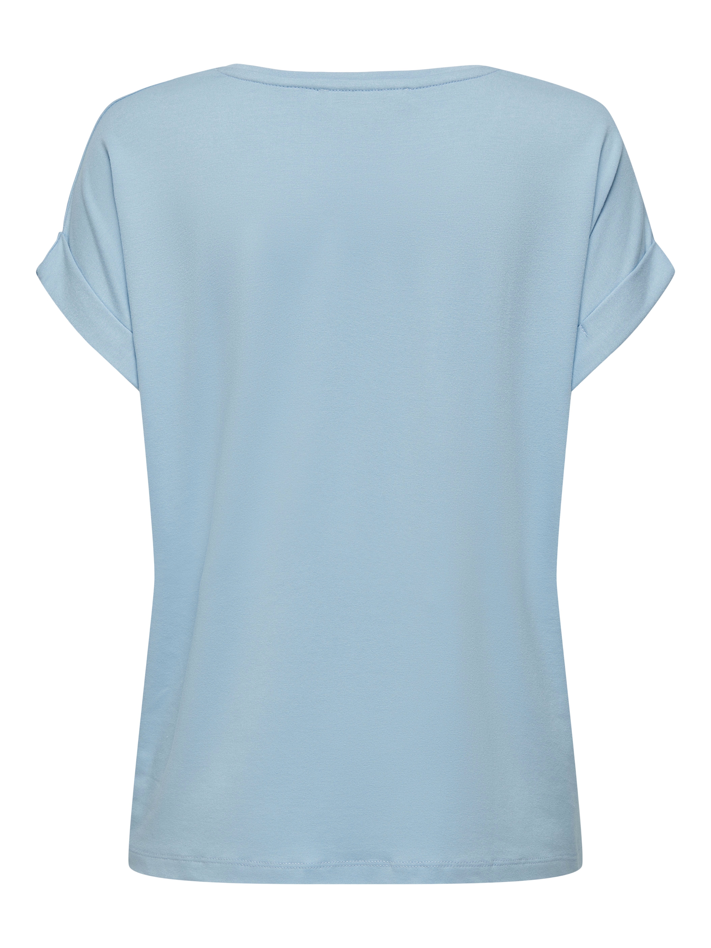 ONLY T-Shirt »ONLMOSTER – Kurzarmshirt mit Aufschlag und klassischem Look«, unifarben, casual, regular fit, Viskosemischung, Rundhals