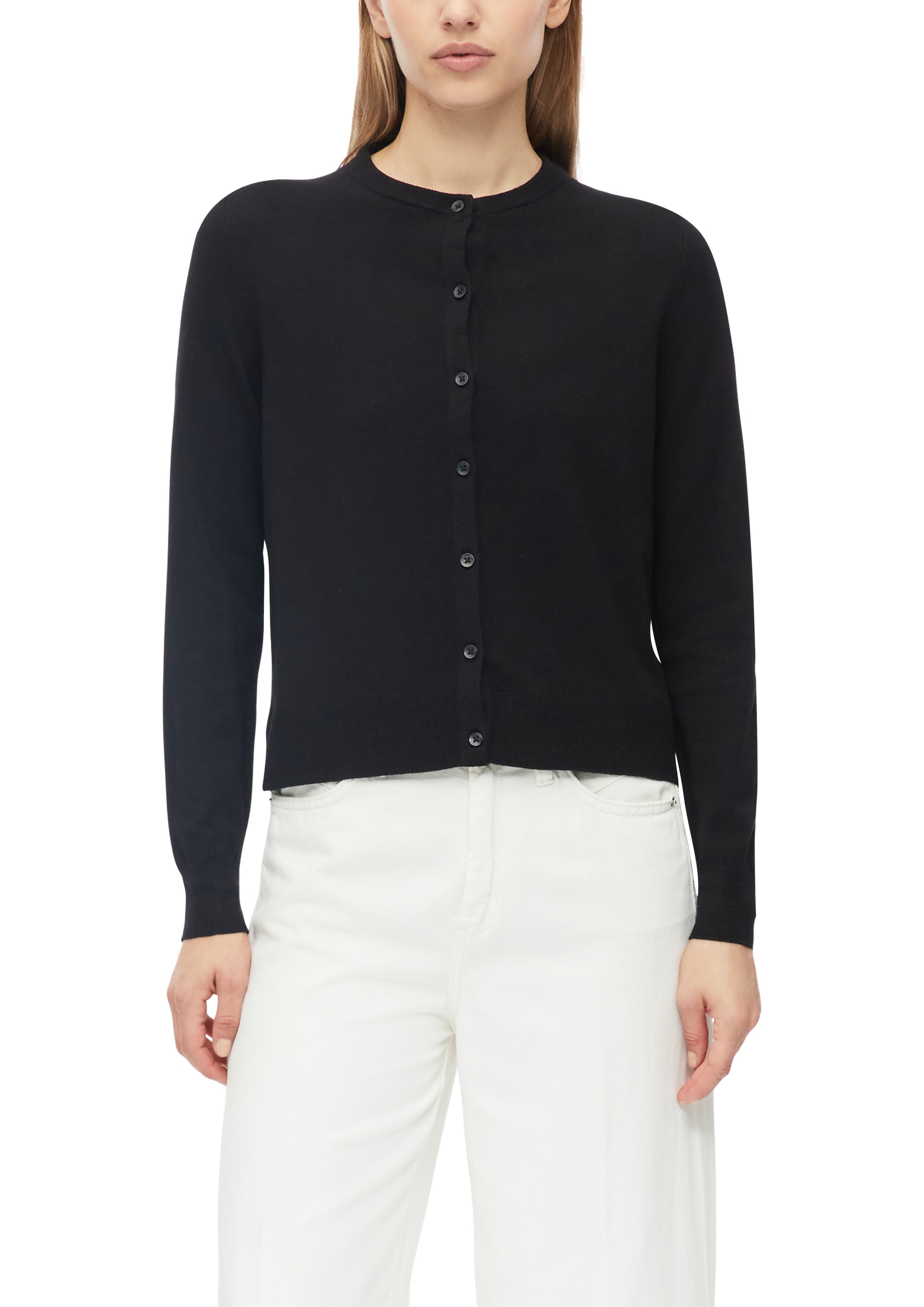 s.Oliver Strickjacke Rundhals mit Viskose