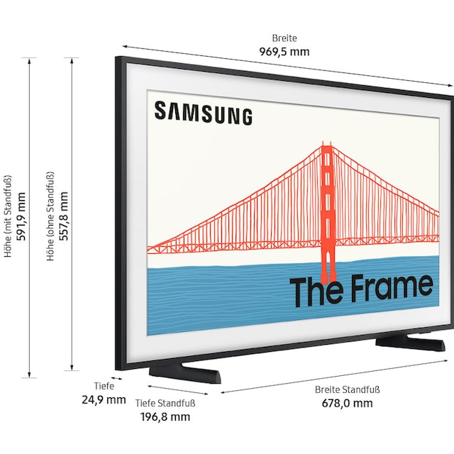 Samsung QLED-Fernseher »GQ43LS03AAU«, 108 cm/43 Zoll, 4K Ultra HD, Smart-TV,  Quantum 4K,100% Farbvolumen,Design im Rahmen-Look,Art Mode,The Frame | BAUR
