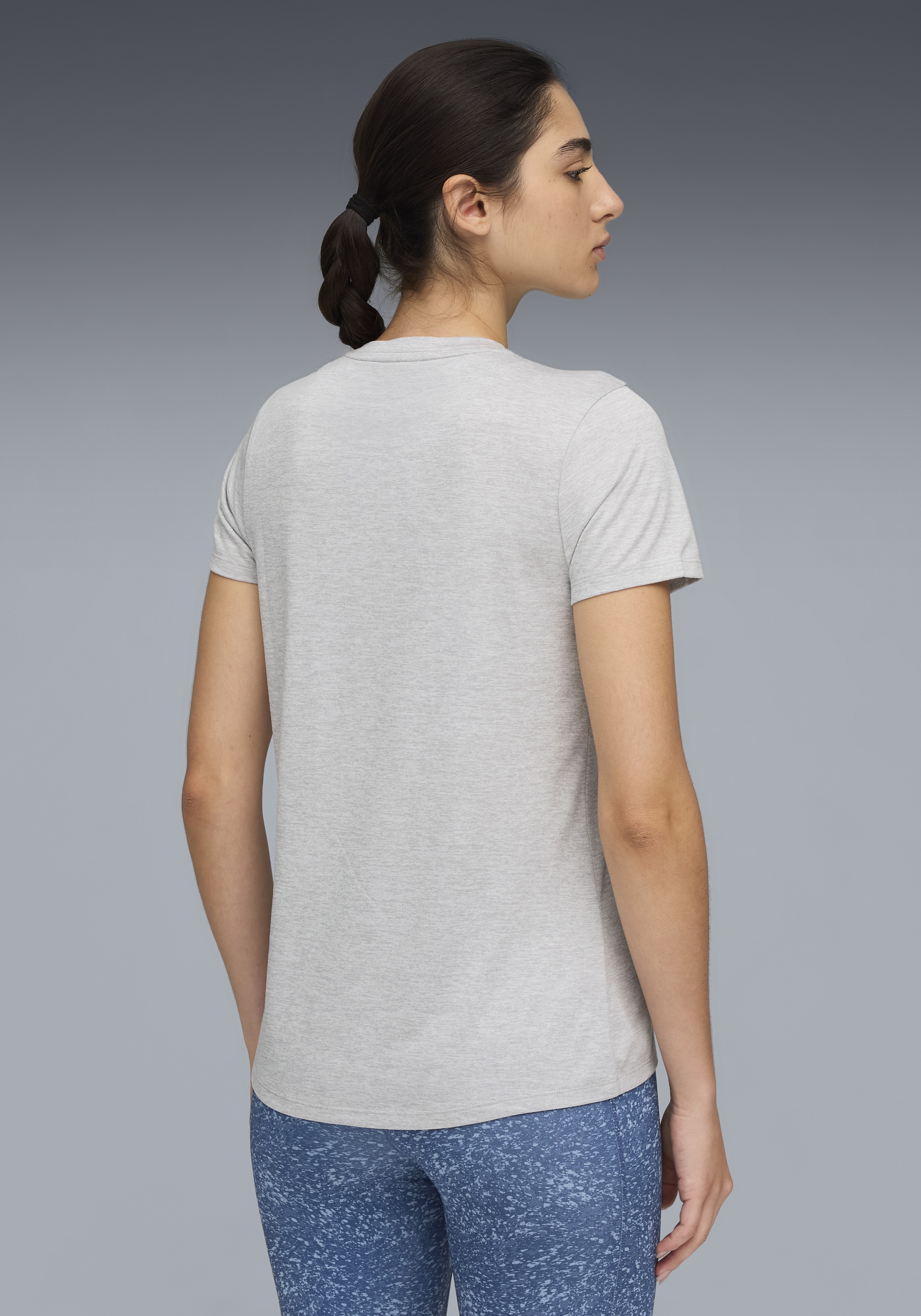 PUMA Trainingsshirt »W TAD ESSENTIAL HEATHER TEE« gerade Schnittform, kurze Ärmel, Trainings-T-Shirt