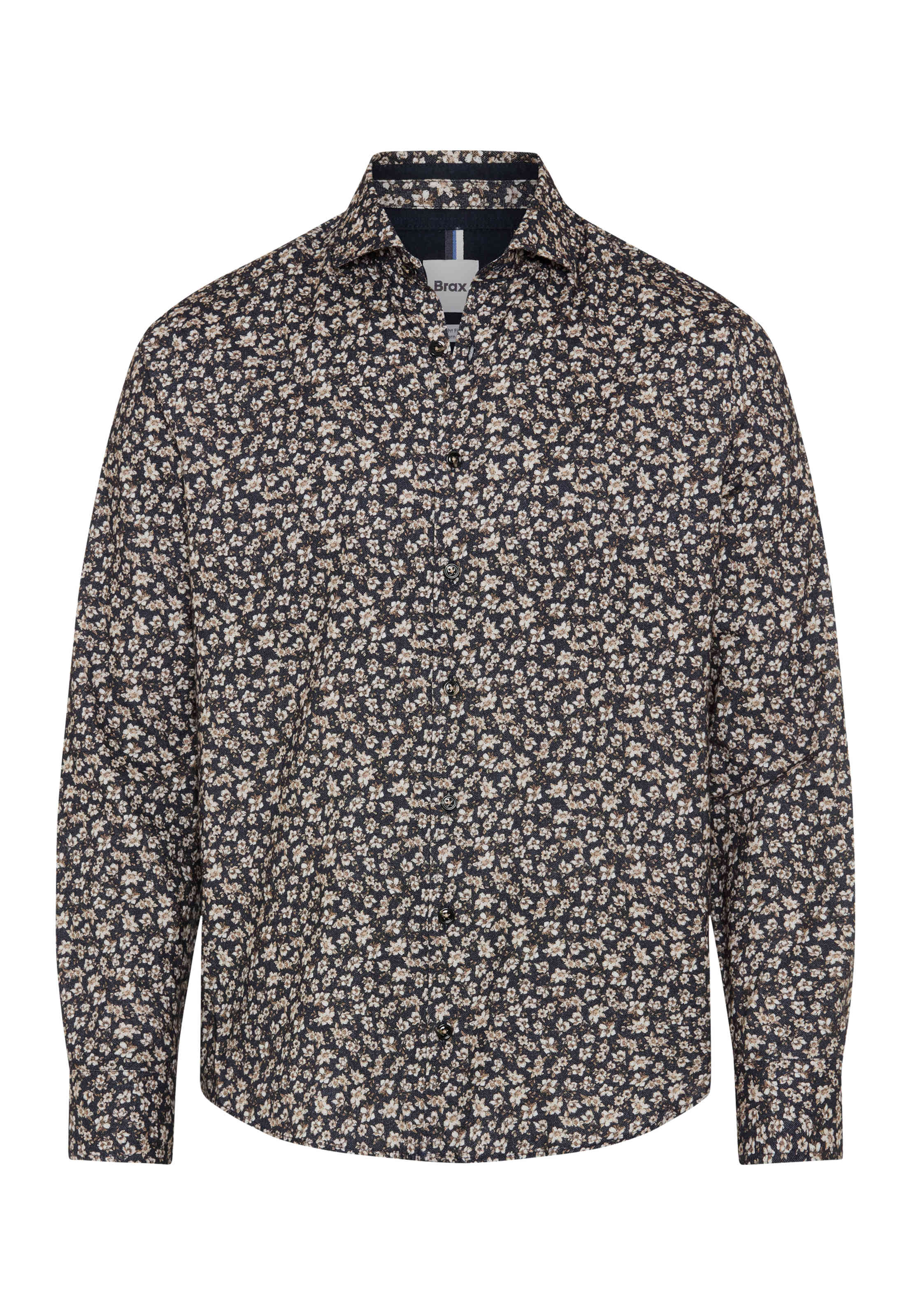 Brax Langarmhemd "Style HAROLD" Print: Flanellhemd aus reiner Baumwolle
