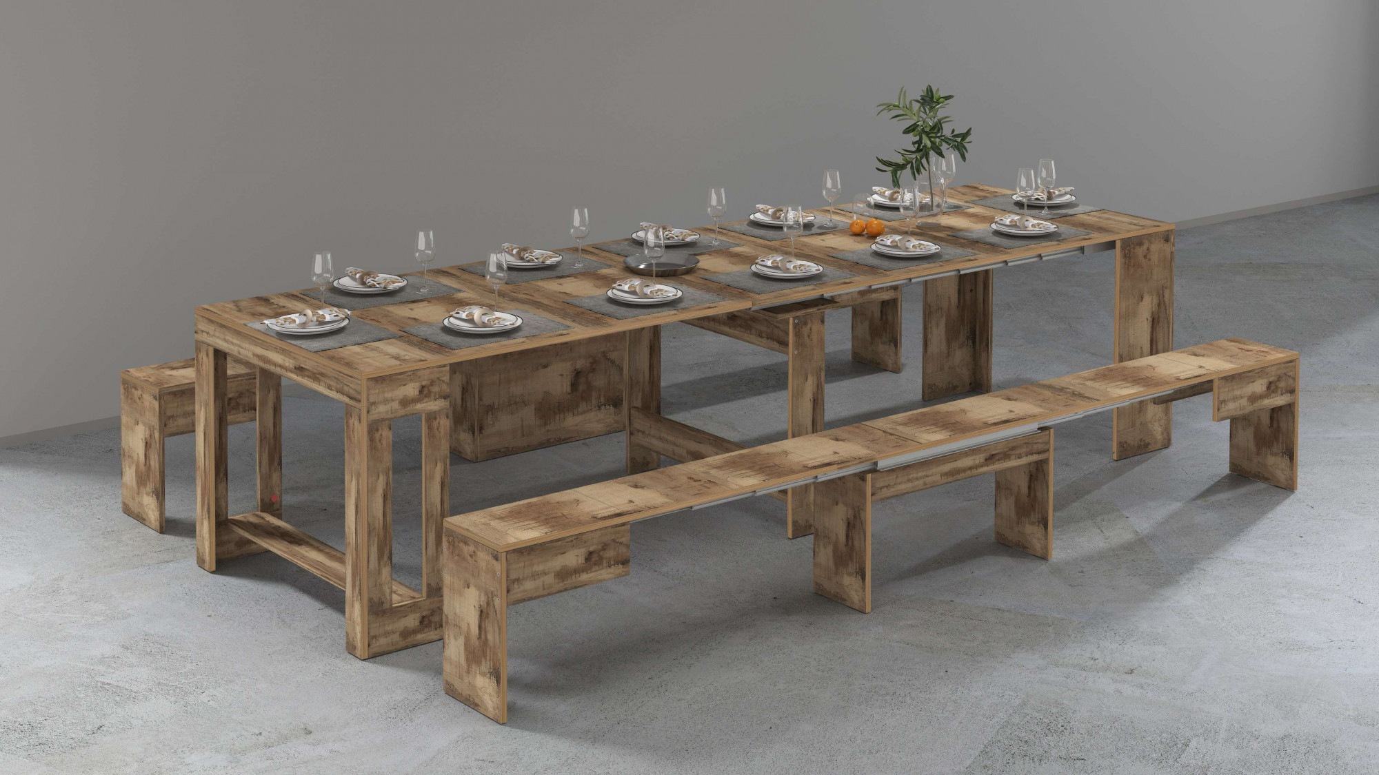 Home affaire Sitzgruppe "Praktika" Spar-Set, Set beinhaltet 2 Bänke, 2 Stk. günstig online kaufen