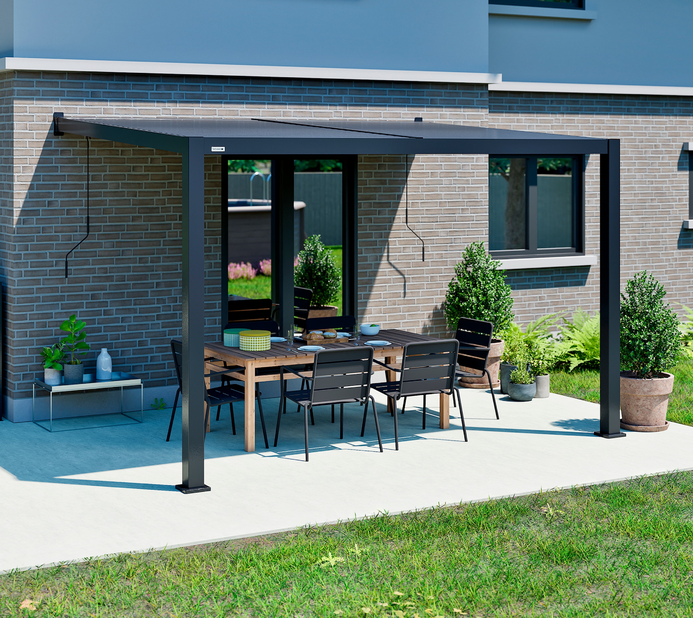 Sojag Terrassendach »Terrassenüberdachung Hana 1013 Schwarz« Mit individuell verstellbaren Lamellen