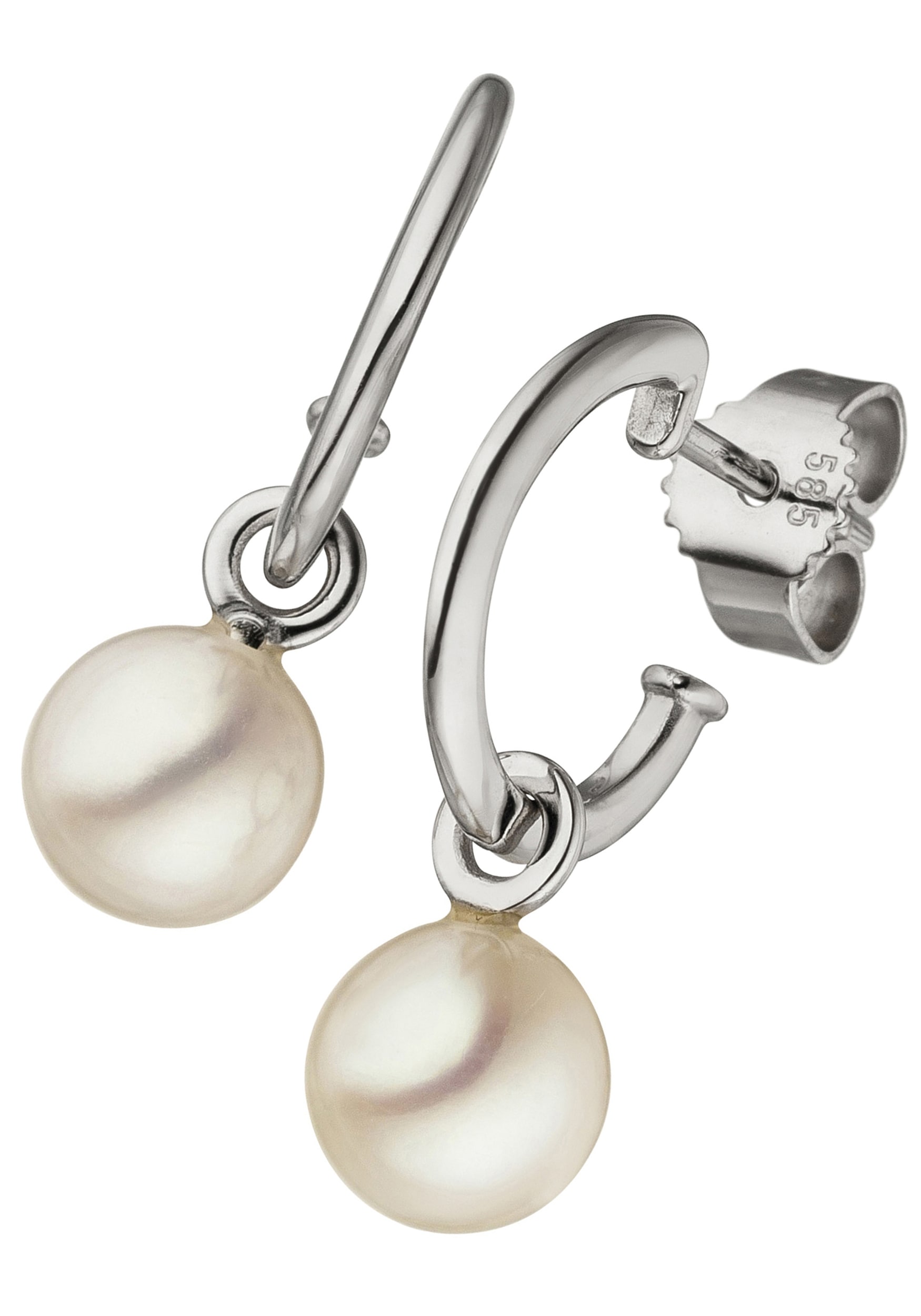 online 585 mit Perlen«, bestellen | BAUR JOBO Perlenohrringe »Ohrringe Weißgold