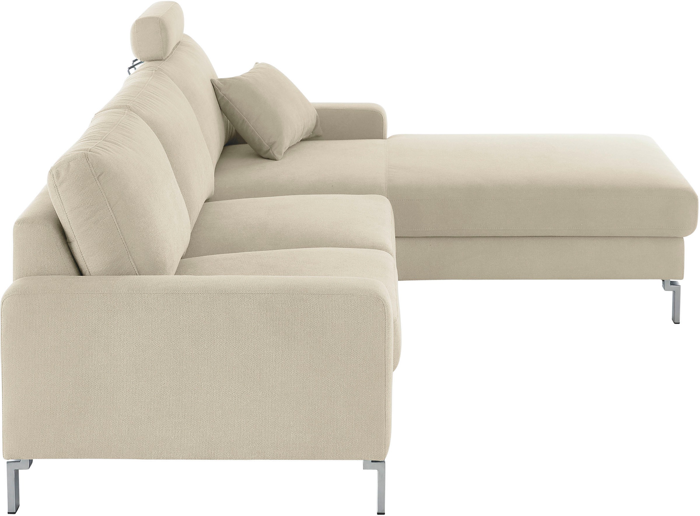 3C Candy Ecksofa »Lecce, wahlweise PUR-Schaumstoff oder Tonnentaschenfederkern« Bett im 2,5-Sitzer, teilmotorische Schlaffunktion im Longchair, L-Form