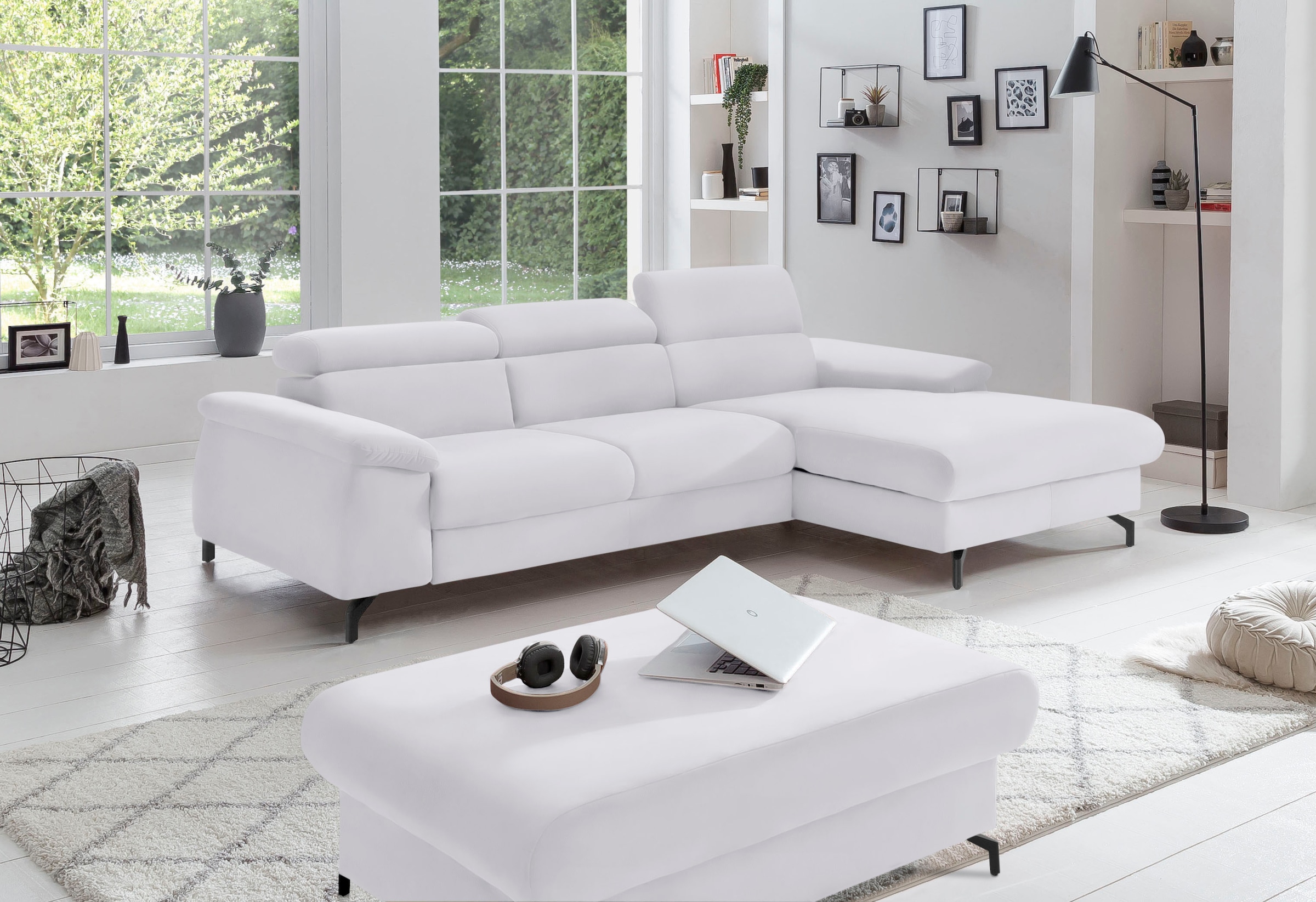 COTTA Ecksofa "Kitty L-Form, B: 242 cm" mit Kopfteilverstellung, optional B günstig online kaufen