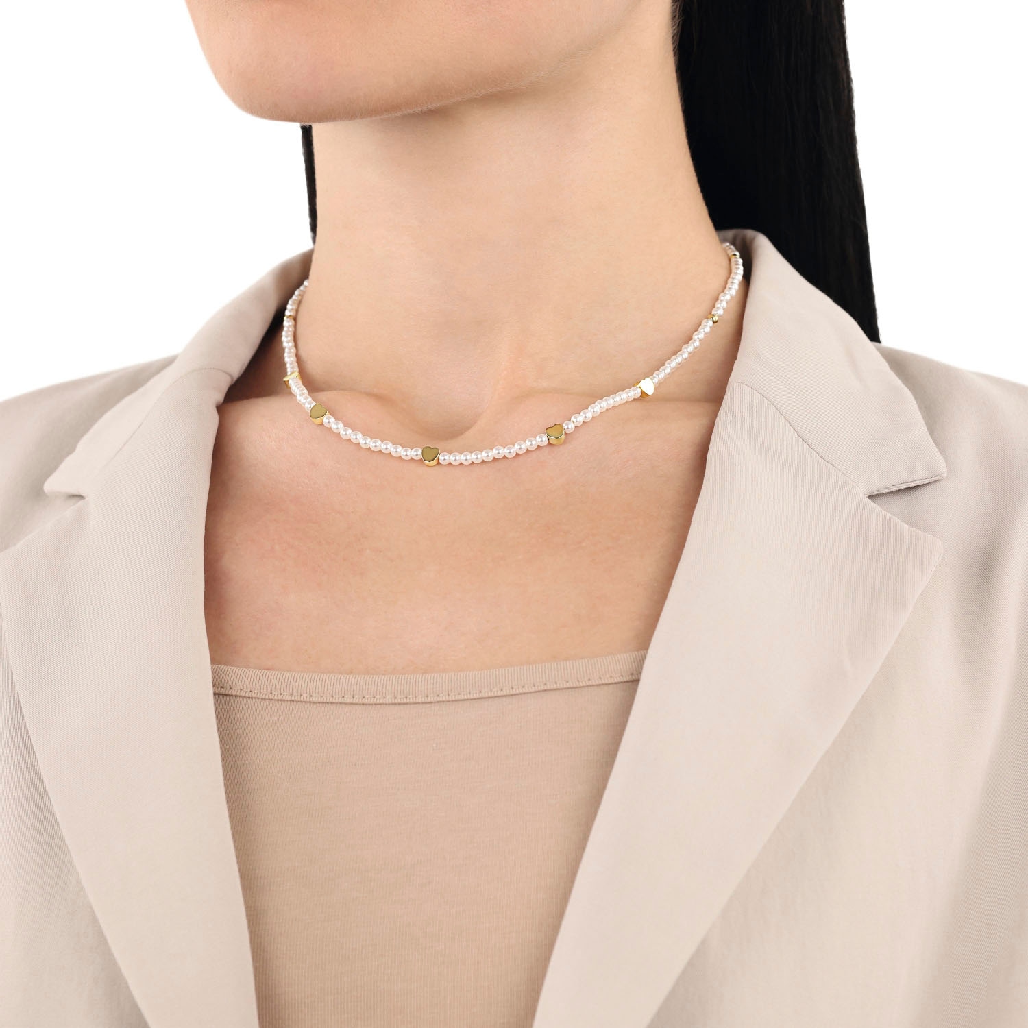 Amor Perlenkette »Herzen« mit Glasperle