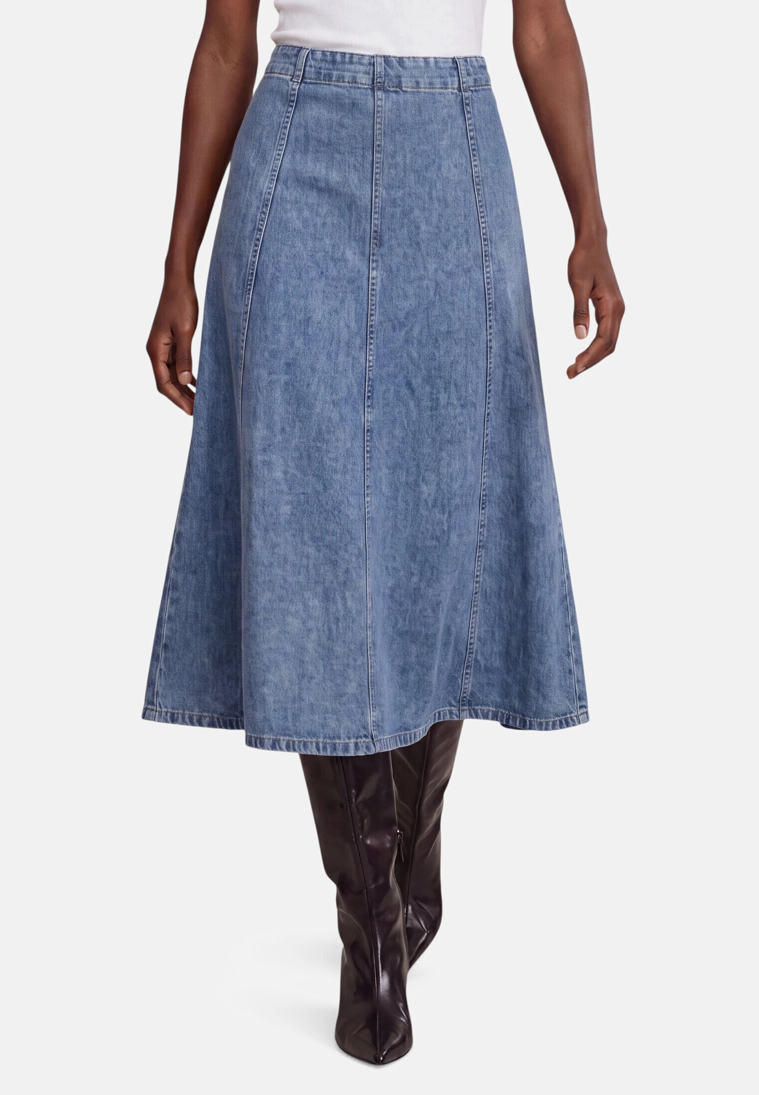 Zero Jeansrock 7/8 Länge / Reißverschluss hinten