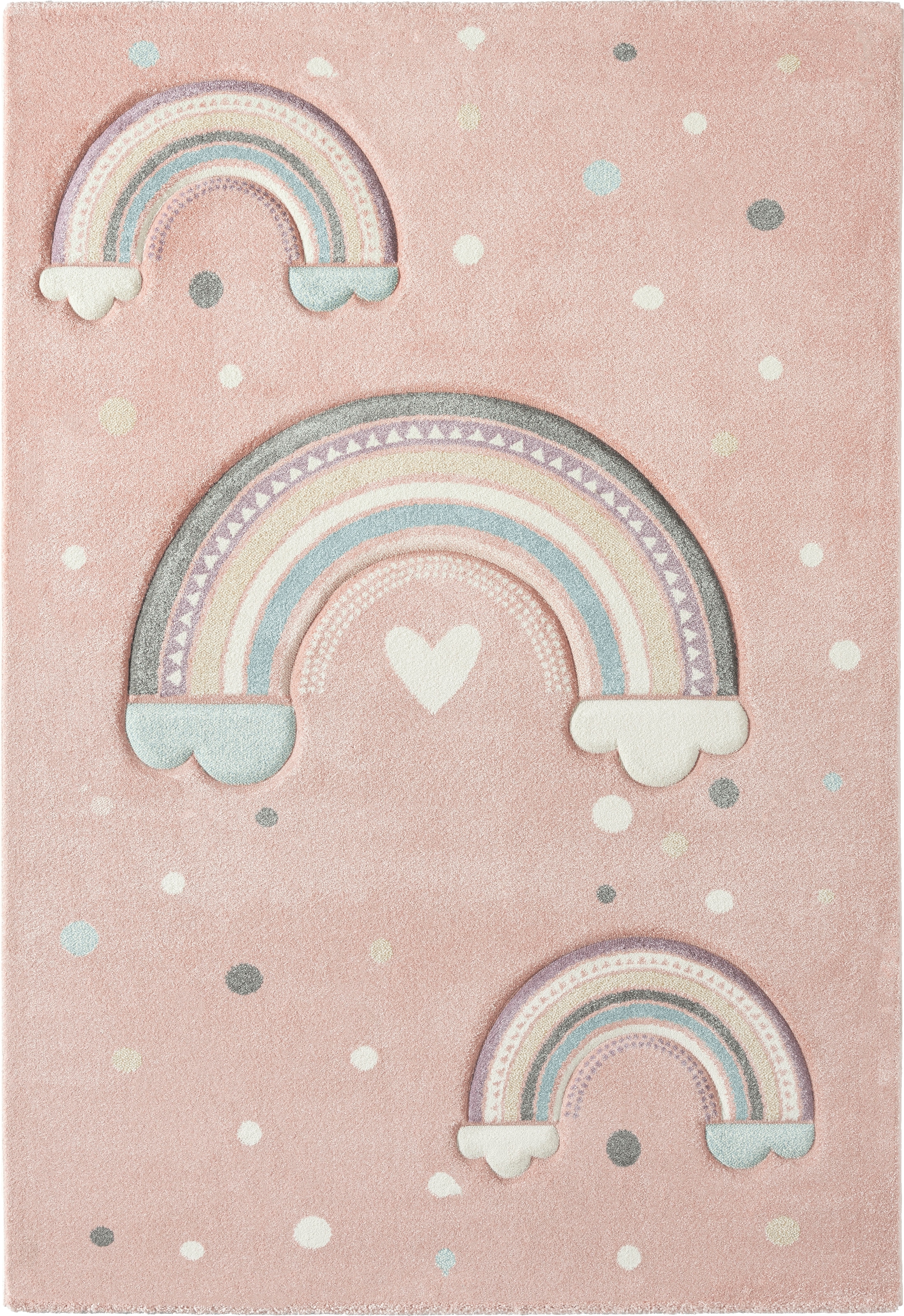 Lüttenhütt Kinderteppich »Regenbogen«, rechteckig, Kurzflor-Teppich, weiche Haptik, ideale Teppiche fürs Kinderzimmer