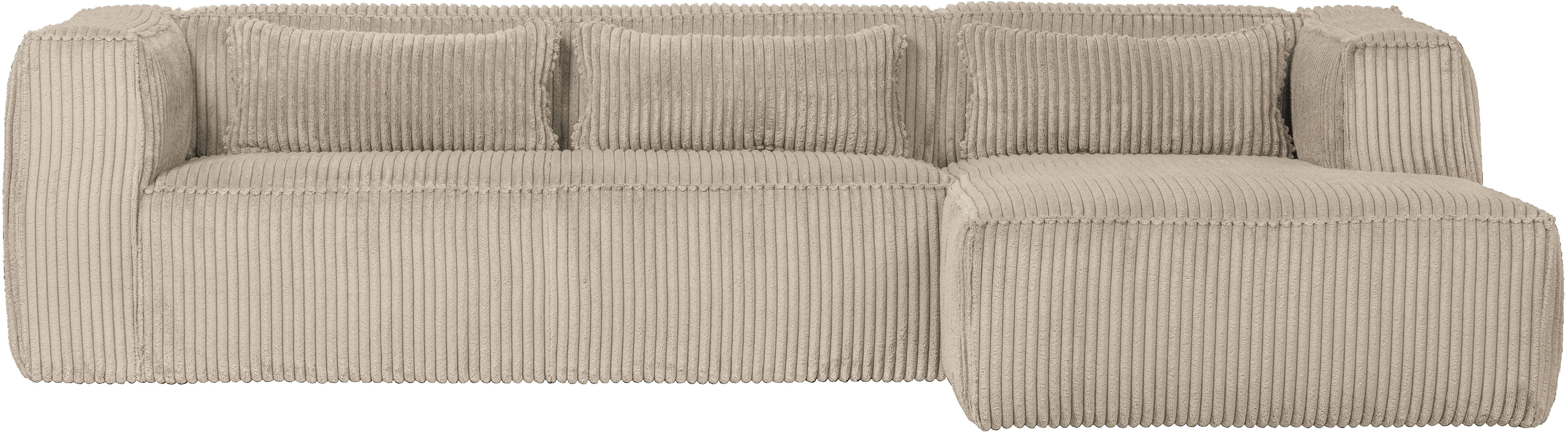 WOOOD Ecksofa "Bean Bezug Rechts mit hoher Sitzkomfort, H 73 x B 305 x T 96/175 cm" Ripsstoff, Tragkraft 400 kg, pfleigleicht, Gute Verschleißfestigkeit