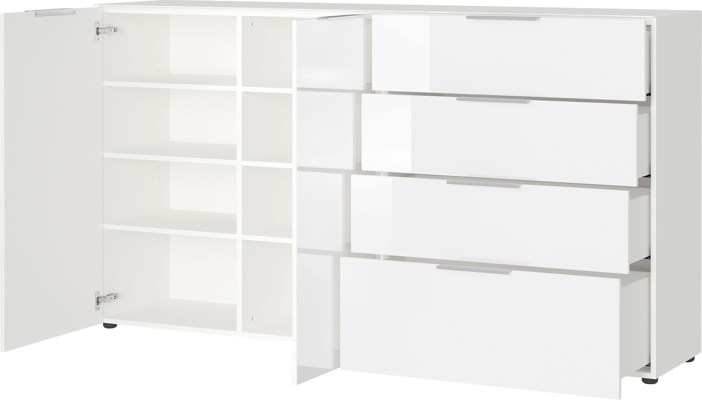 GERMANIA Sideboard »Oakland«, in 2 Breiten, Fronten und Oberboden mit Glasauflage