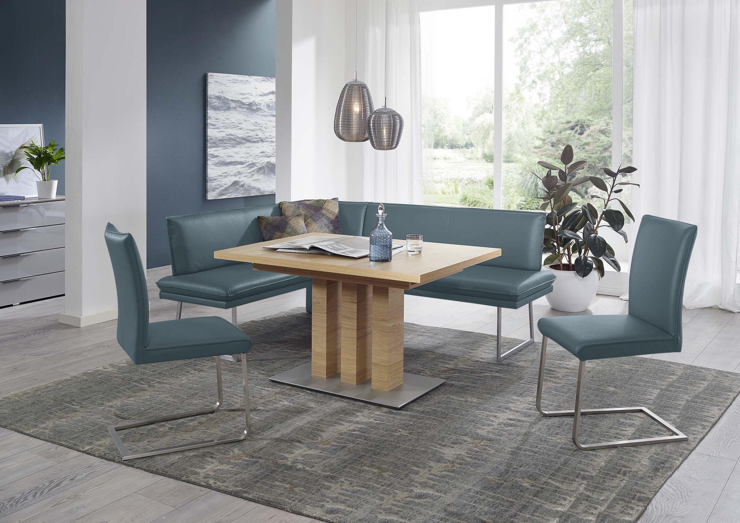 K+W Komfort & Wohnen Essgruppe "Santos III" 4 Stk. tlg. gepolsterte Eckbank günstig online kaufen