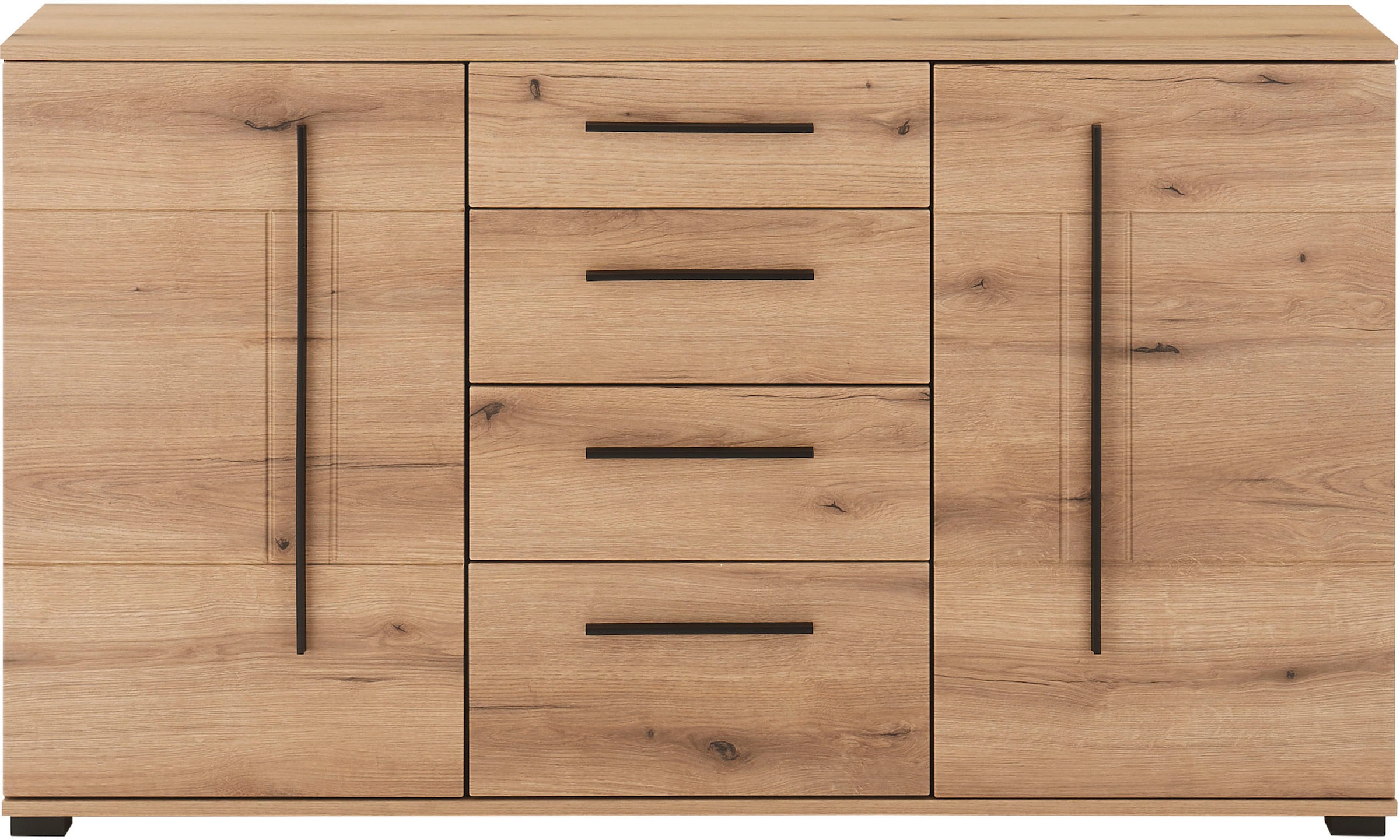 INOSIGN Sideboard »Cantara, moderner Schrank, Kommode in Eiche Evoke oder weiß«, schwarze Stangengriffe, ausreichend Stauraum, vielseitig einsetzbar
