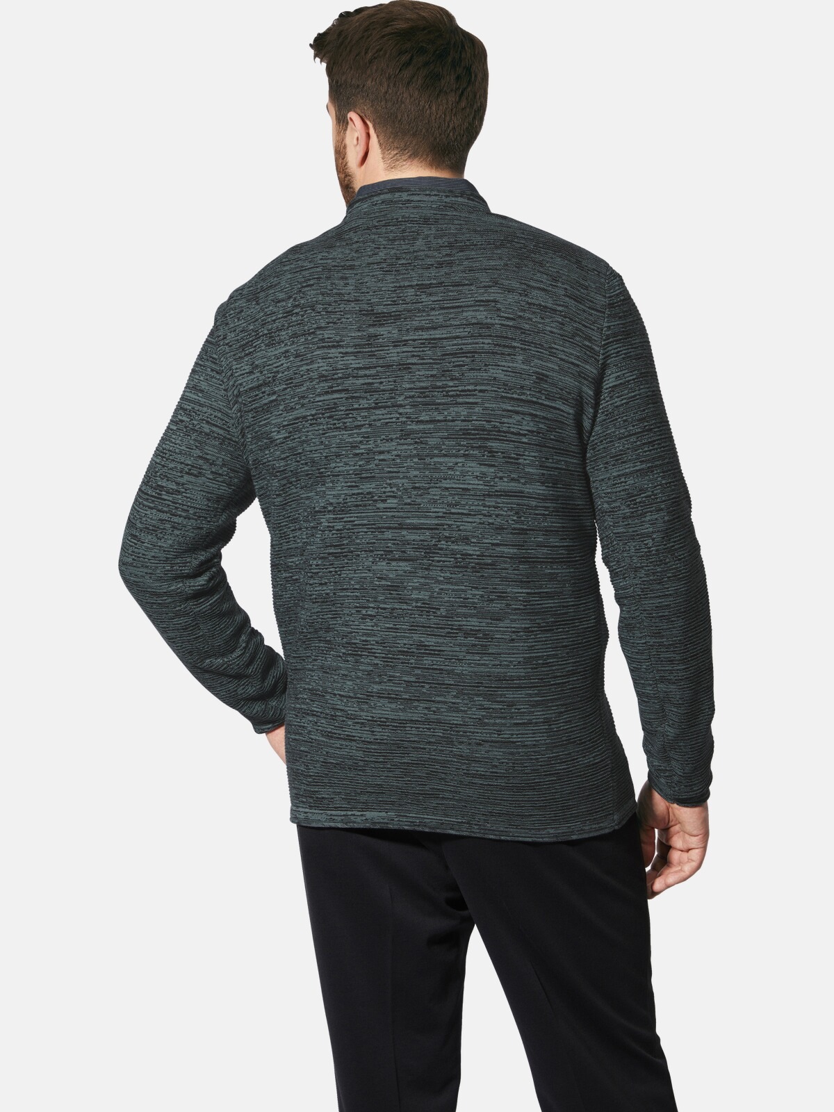 Charles Colby Rundhalspullover »Pullover EARL BARNET«, (1 tlg.), mit Rippstrick-Muster
