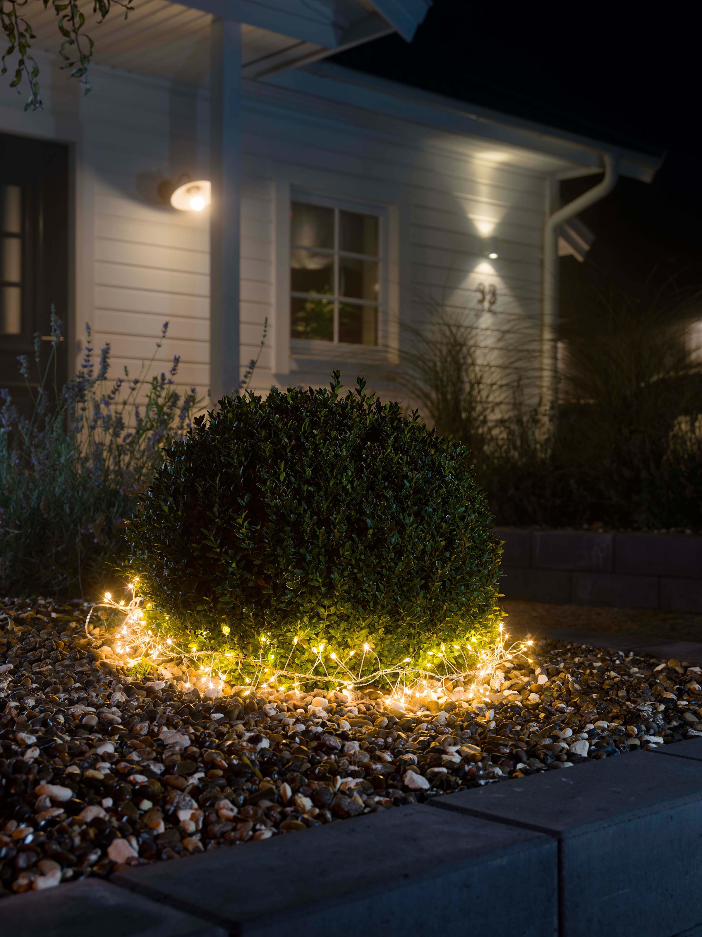 KONSTSMIDE LED-Lichterkette »Weihnachtsdeko aussen«, 200 St.-flammig, Micro LED Büschellichterkette Cluster, mit Aufroller, 200 Dioden